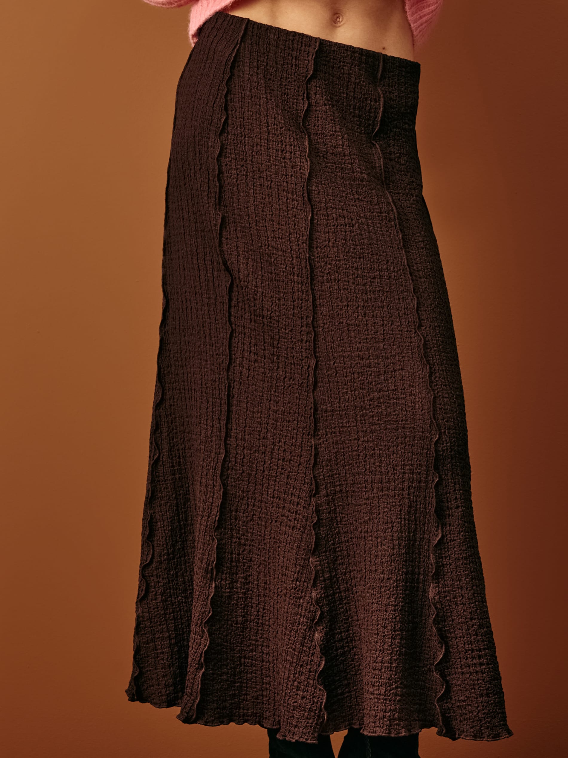 Sinsay - Midi φούστα - καφέ φωτογραφία