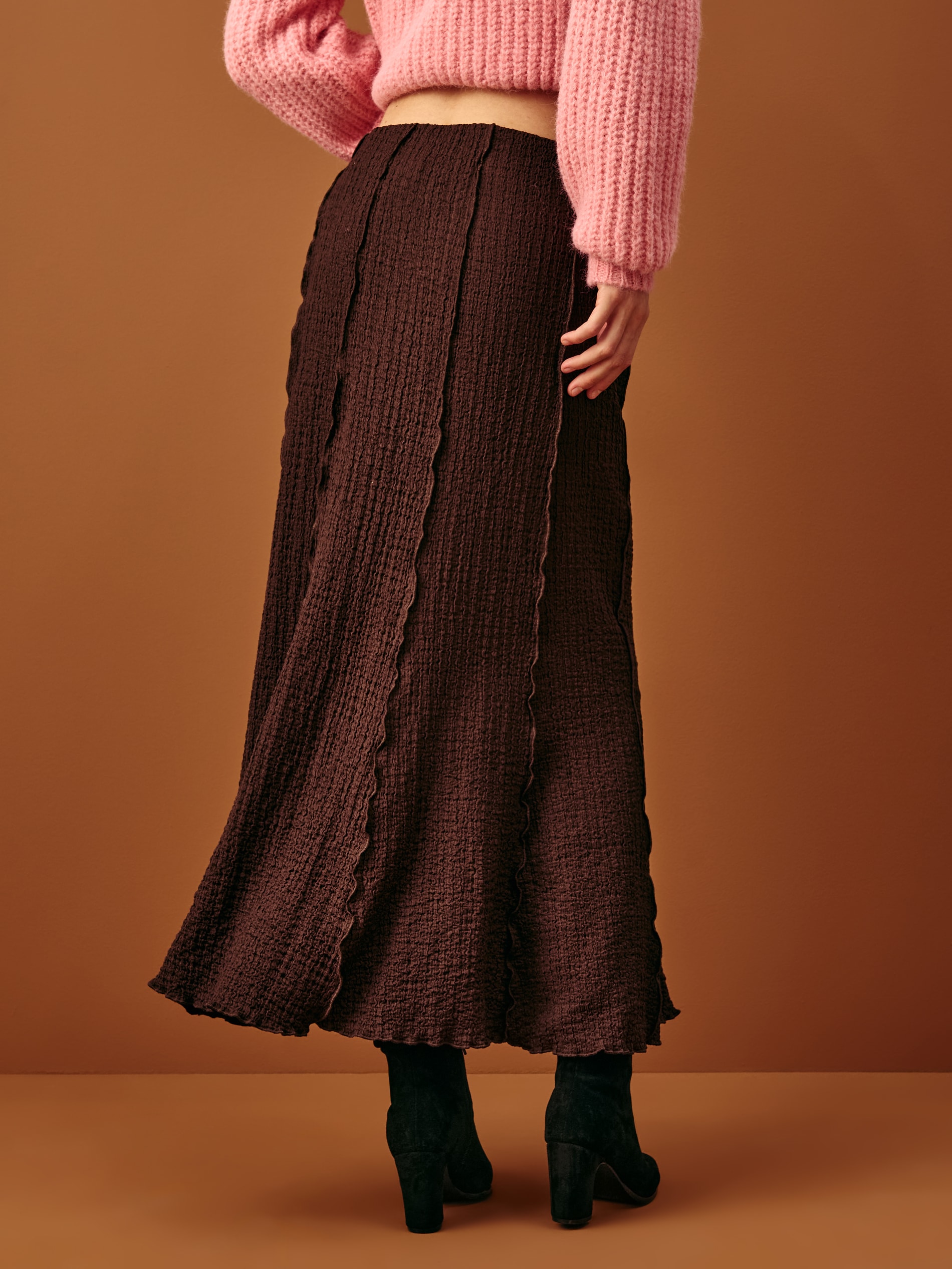 Sinsay - Midi φούστα - καφέ φωτογραφία