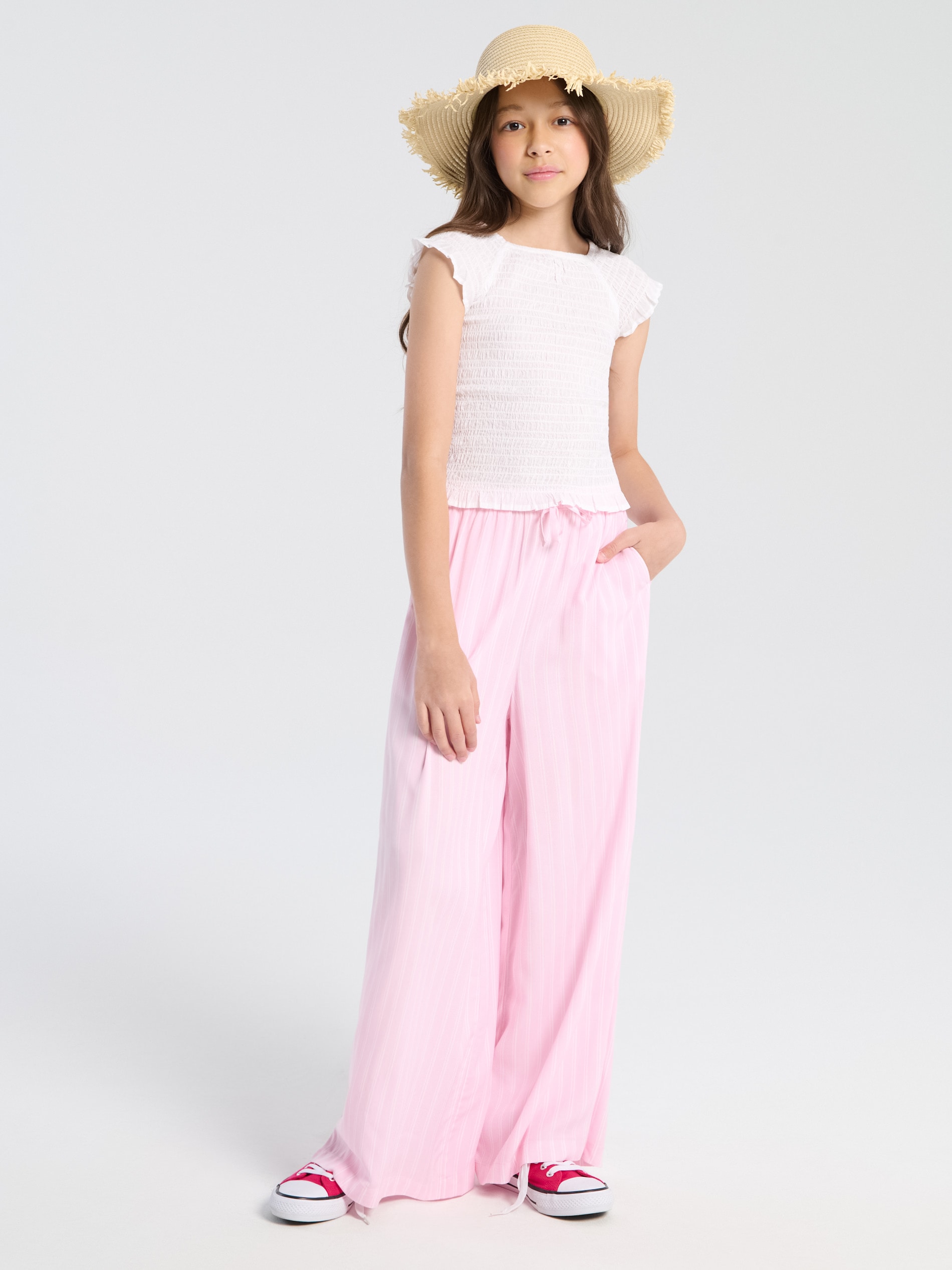 Spodnie wide leg z wiskozy
