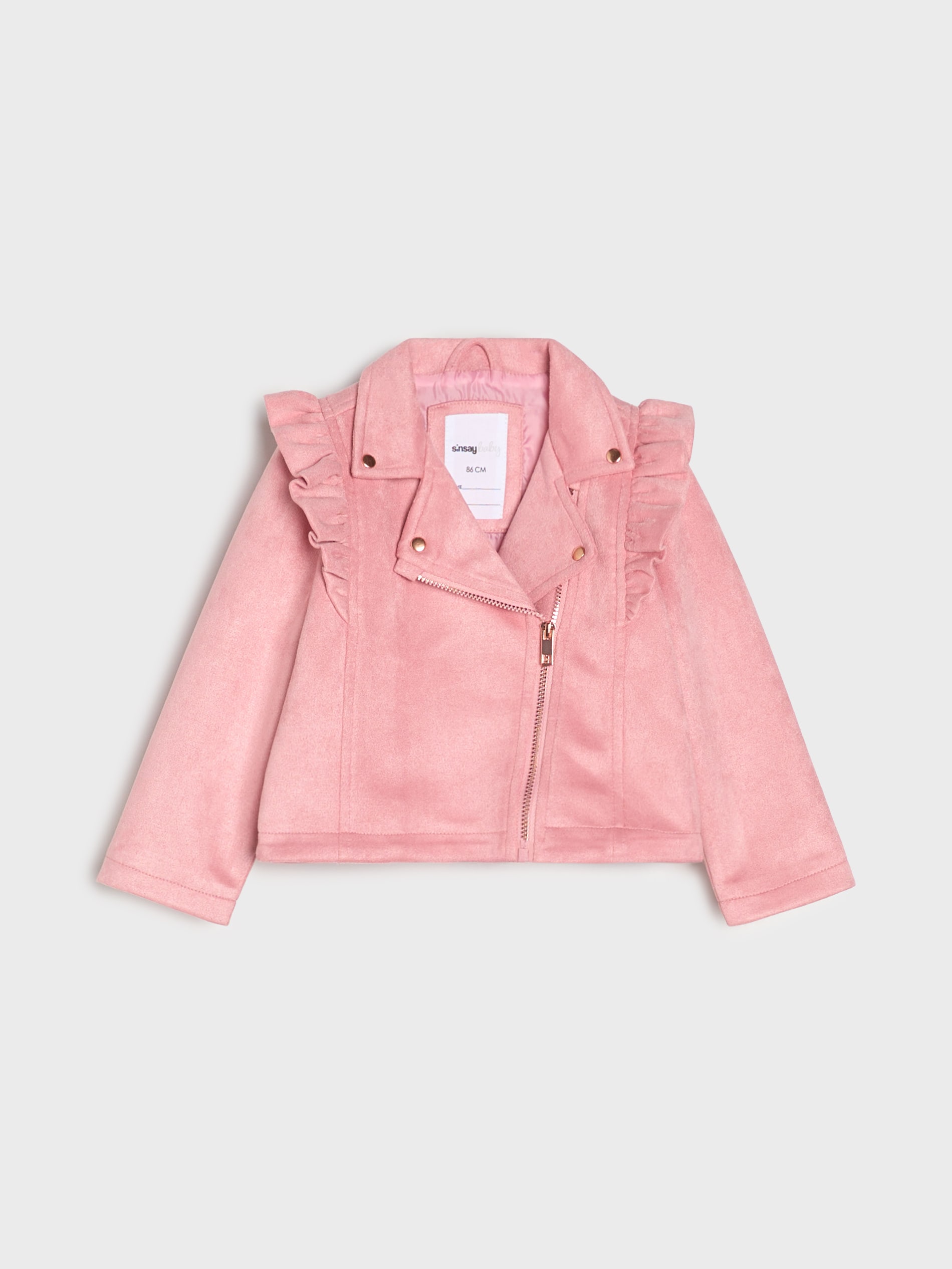 Sinsay - Kurtka ramoneska z imitacji zamszu - różowy