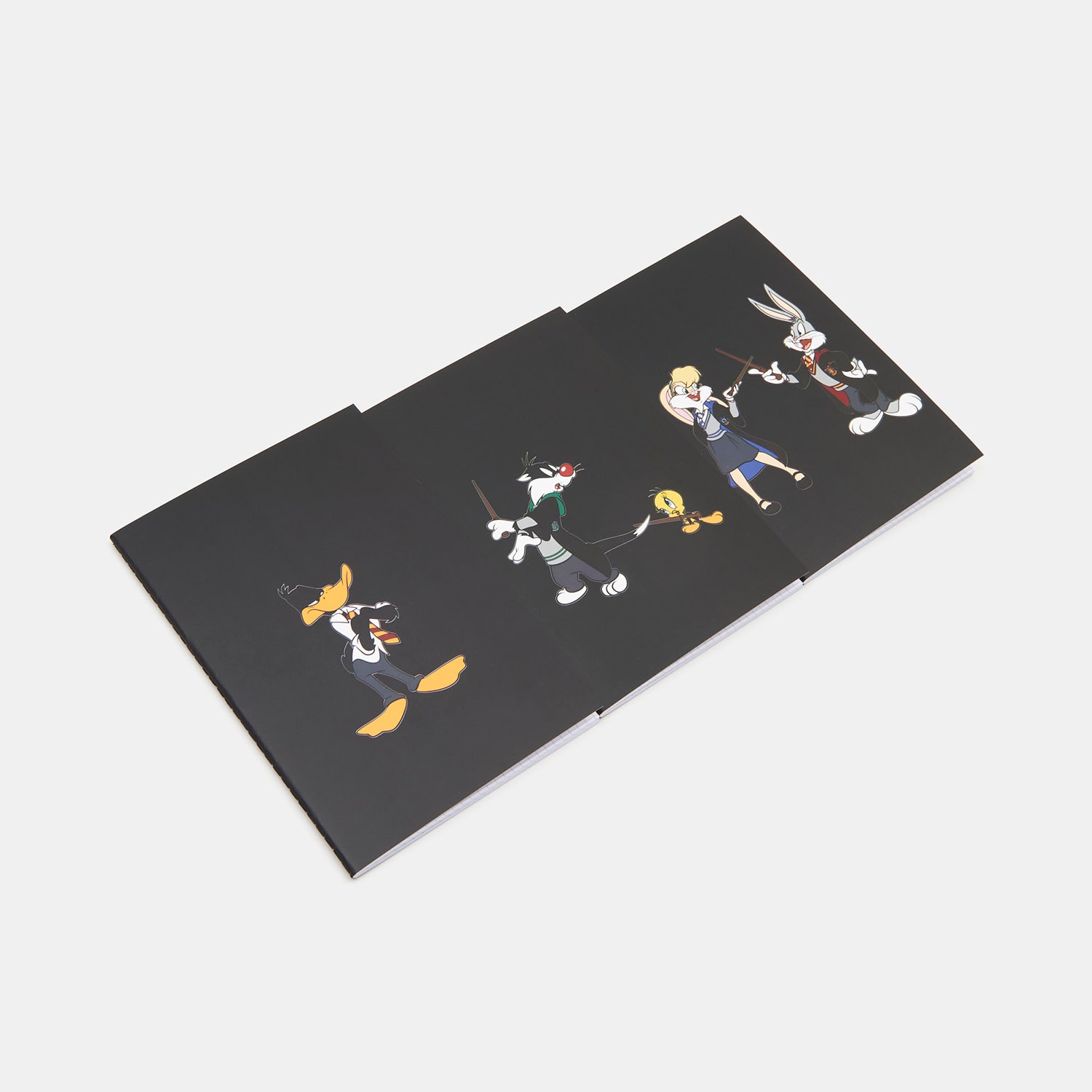Levně Sinsay - Zápisník velikosti A5 3 pack Looney Tunes - Černý