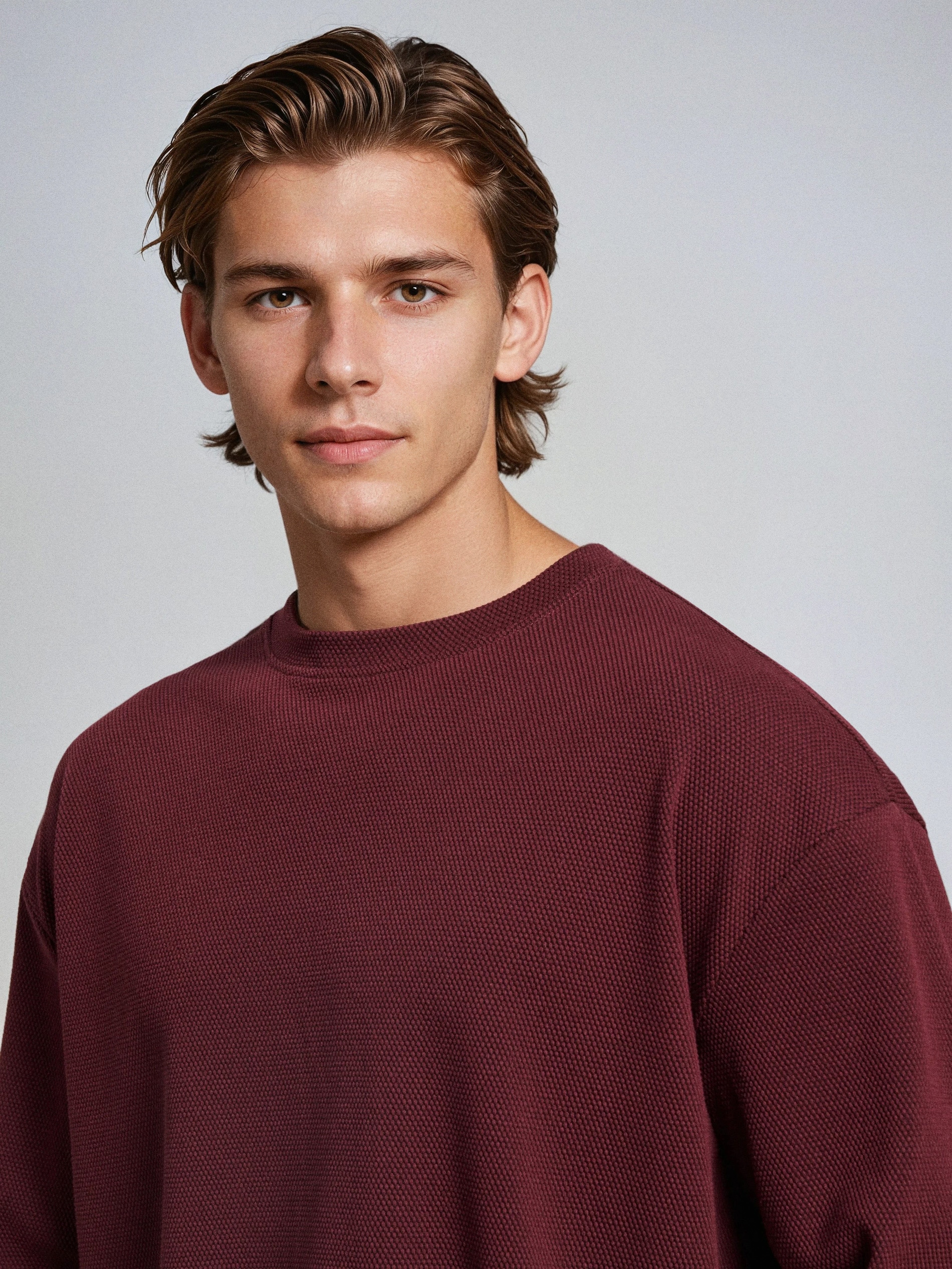 Sinsay - Φούτερ με στρογγυλή λαιμόκοψη - burgundy φωτογραφία