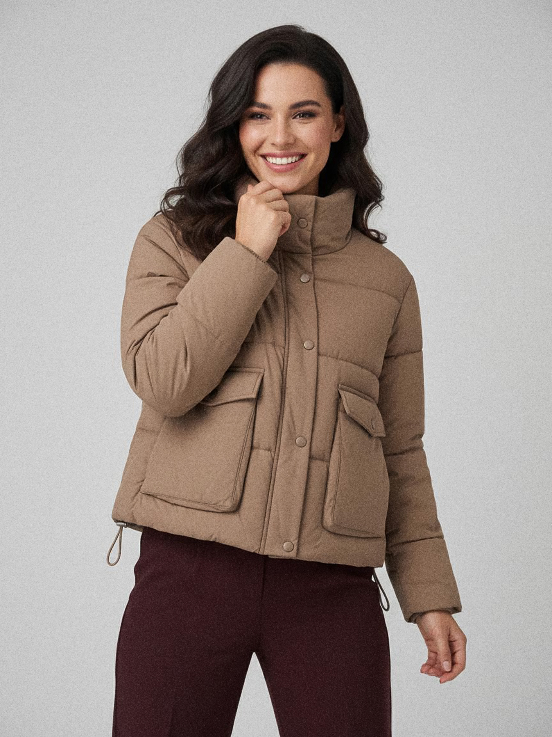 Sinsay - Pikowana kurtka puffer - beżowy