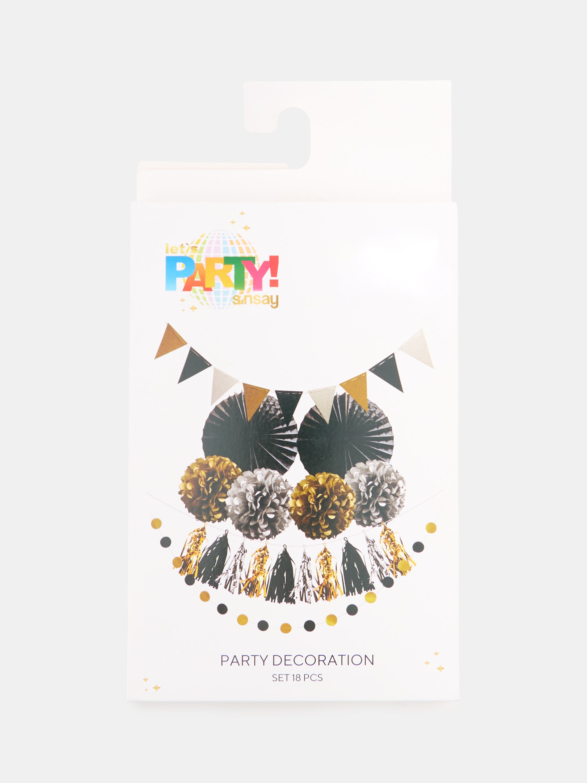 Sinsay - Σετ διακοσμήσεων πάρτι, 18 τεμαχίων - πολυχρωμο φωτογραφία