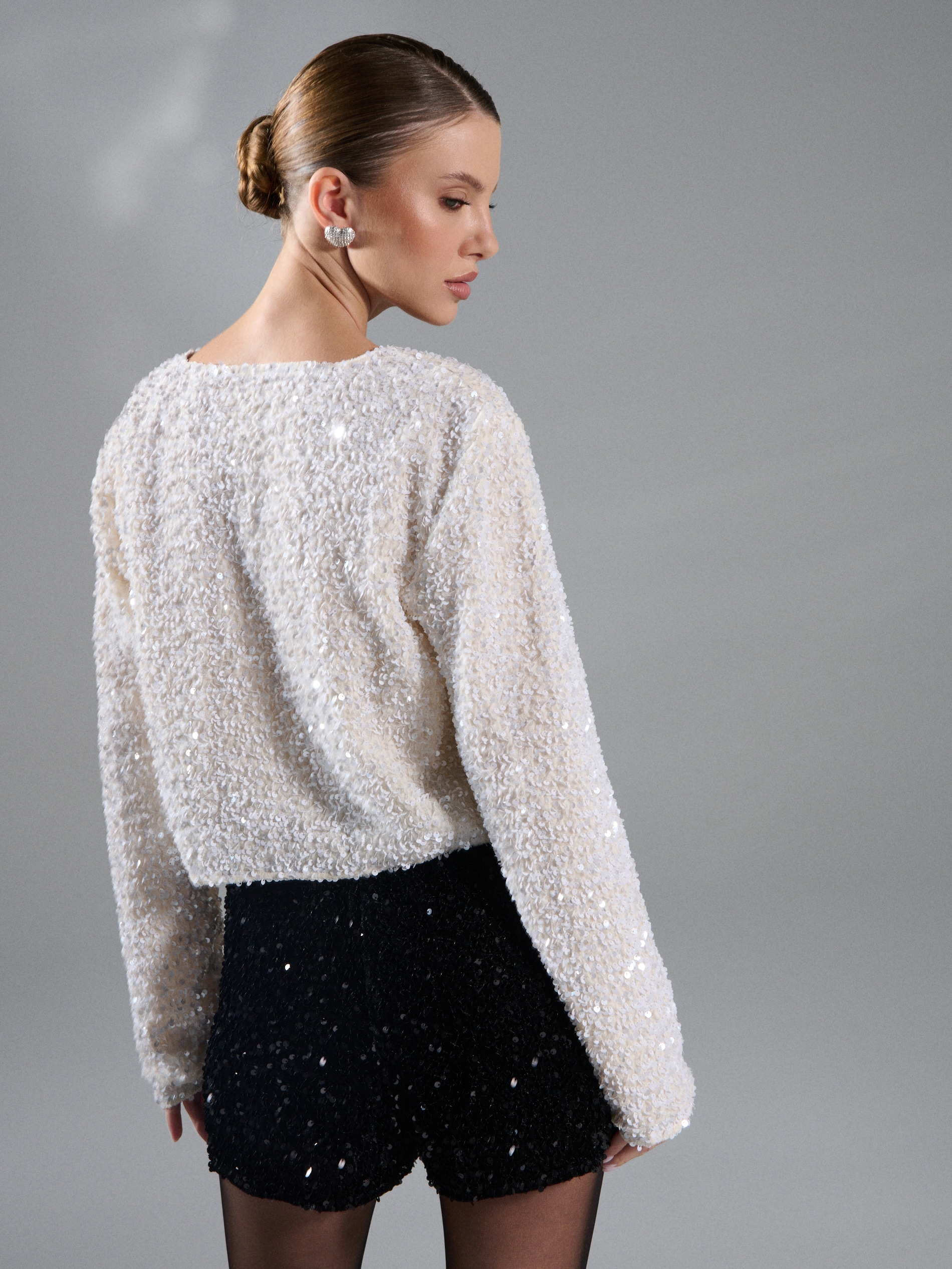 Sinsay - Σορτς με παγιέτες - μαυρο φωτογραφία