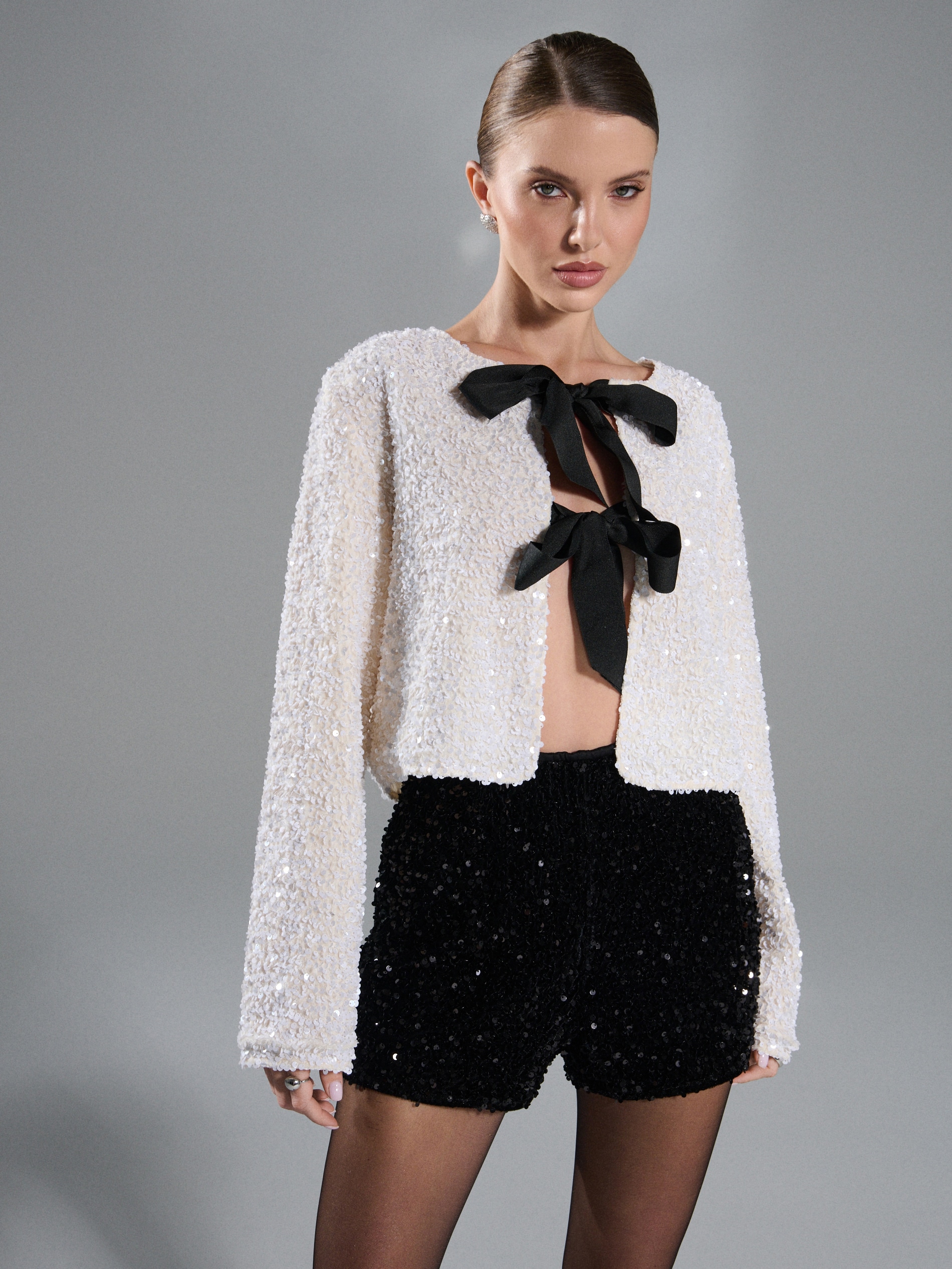 Sinsay - Σορτς με παγιέτες - μαυρο φωτογραφία