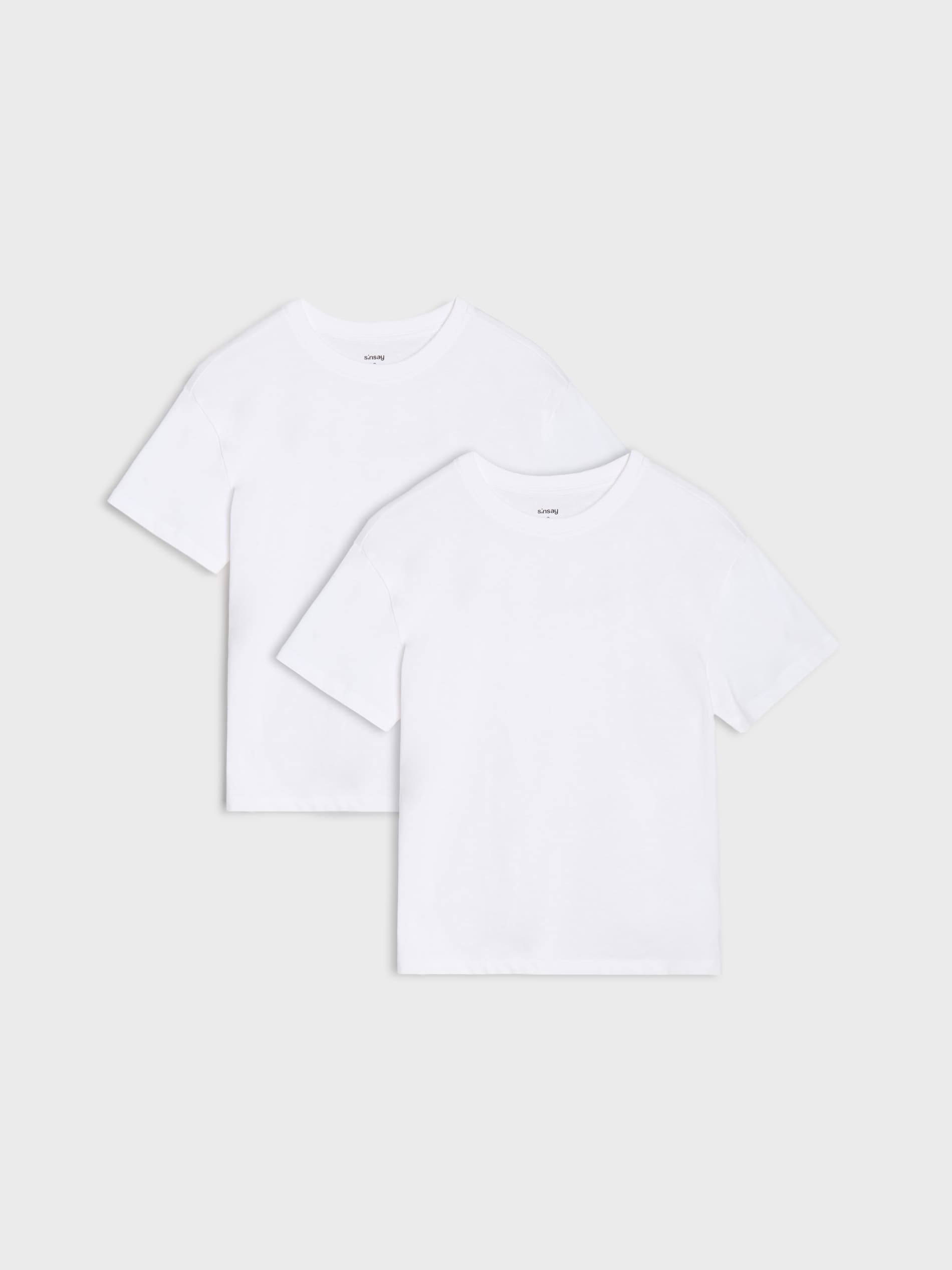 Sinsay - Koszulki w stylu basic 2 pack - biały