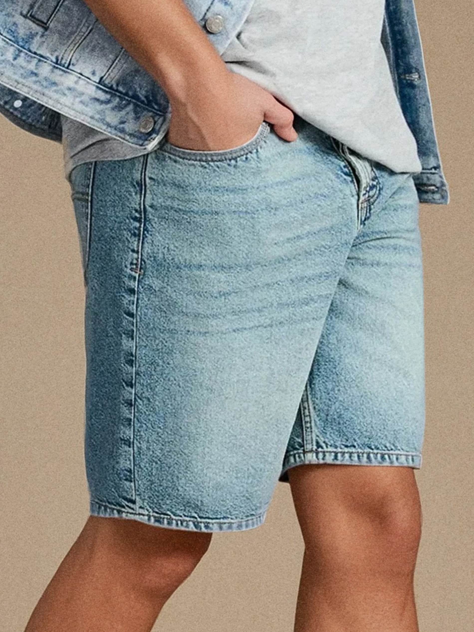 Sinsay - Szorty jeansowe loose - zielony