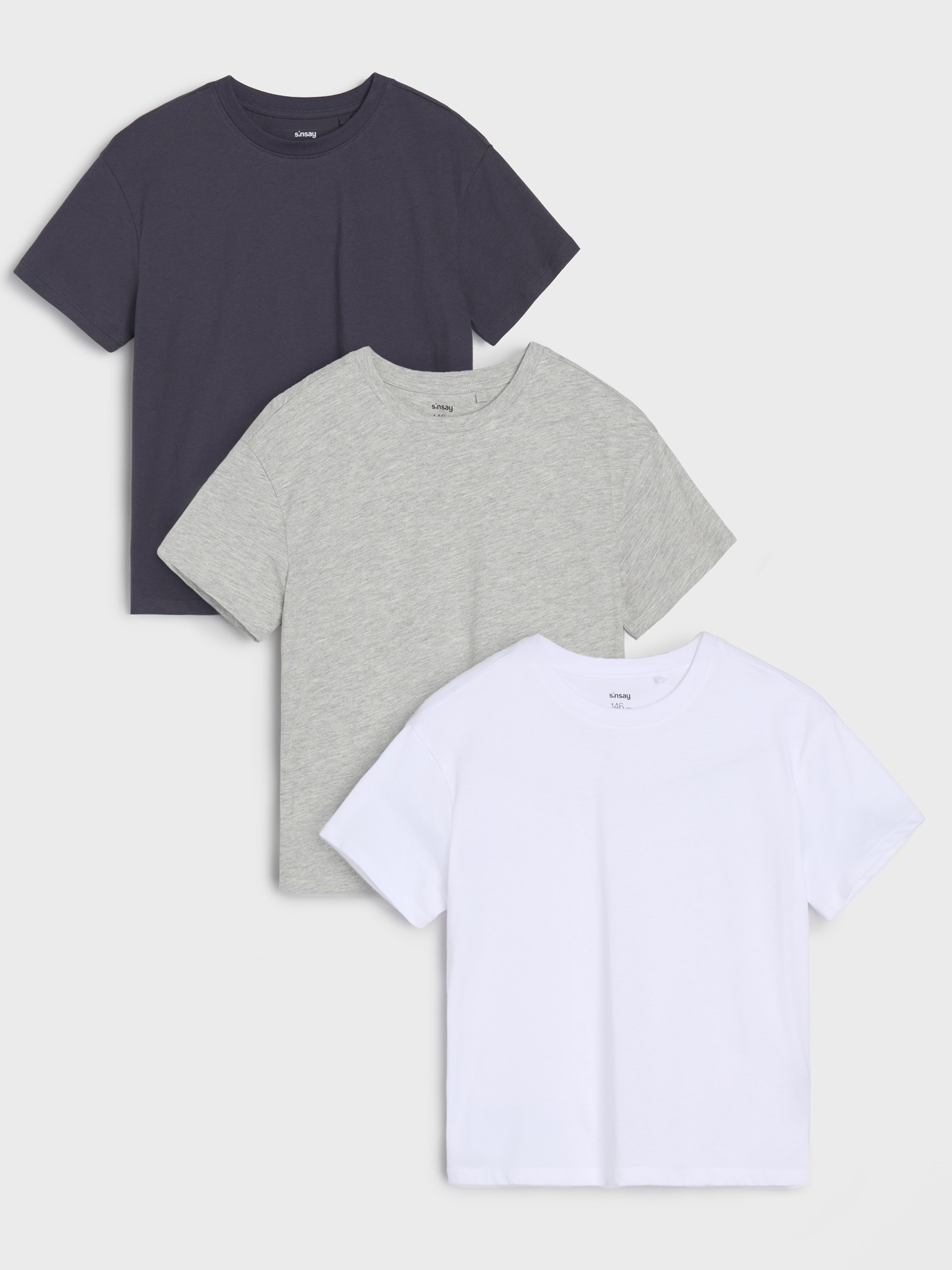 Sinsay - Koszulki basic 3 pack - wielobarwny