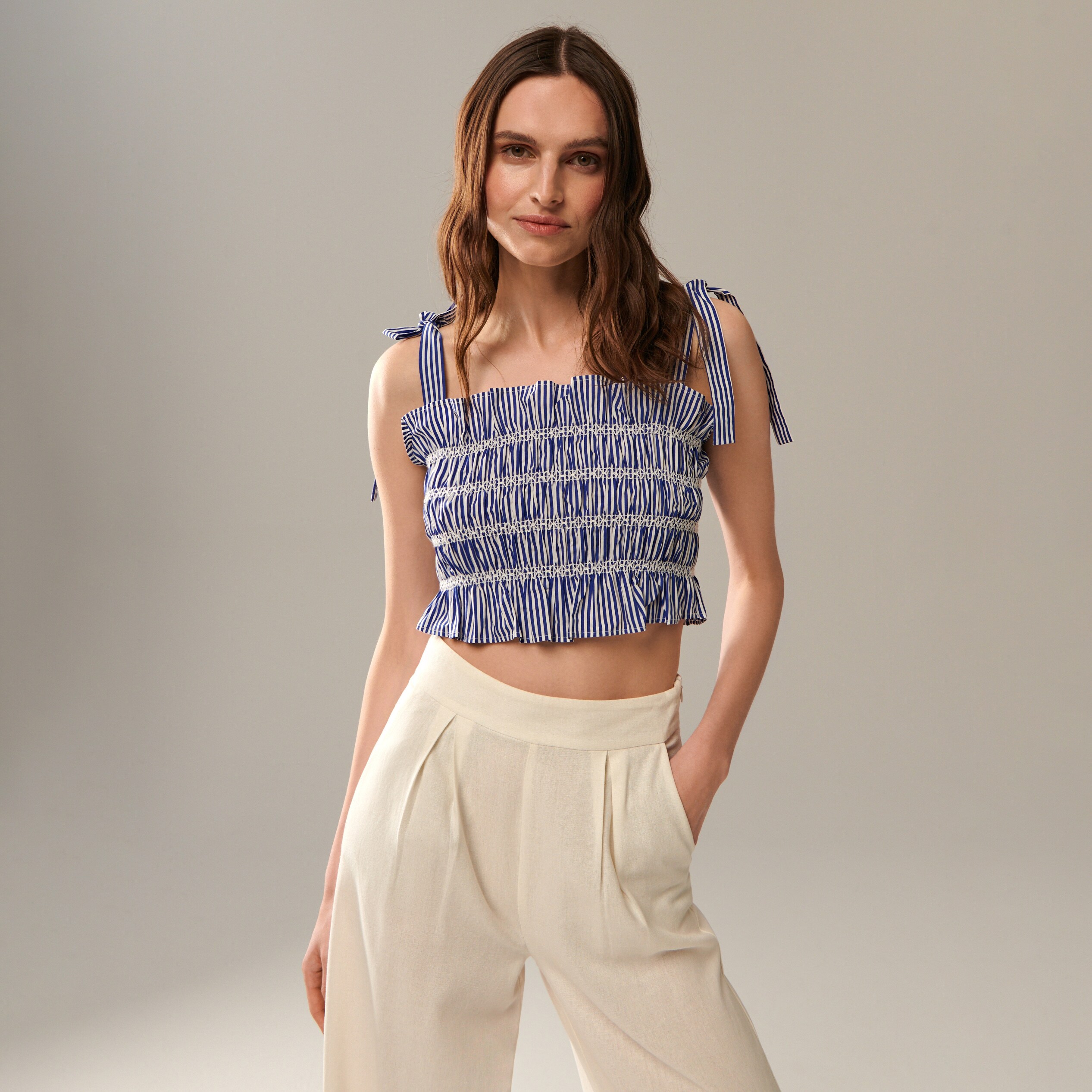Sinsay – Top scurt cu dungi – Multicolor All imagine noua