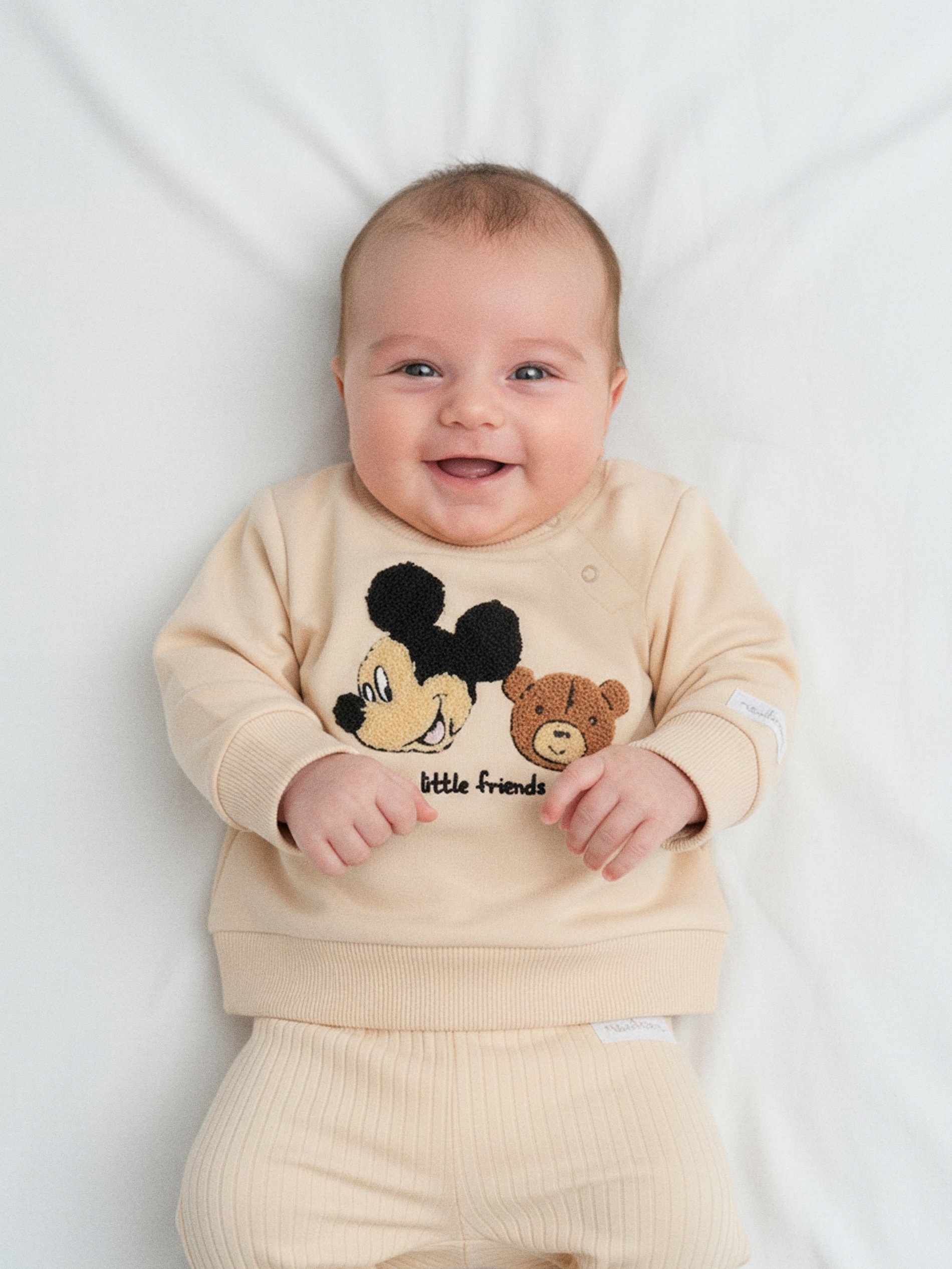 Sinsay - Komplet dzianinowy Mickey Mouse - kremowy