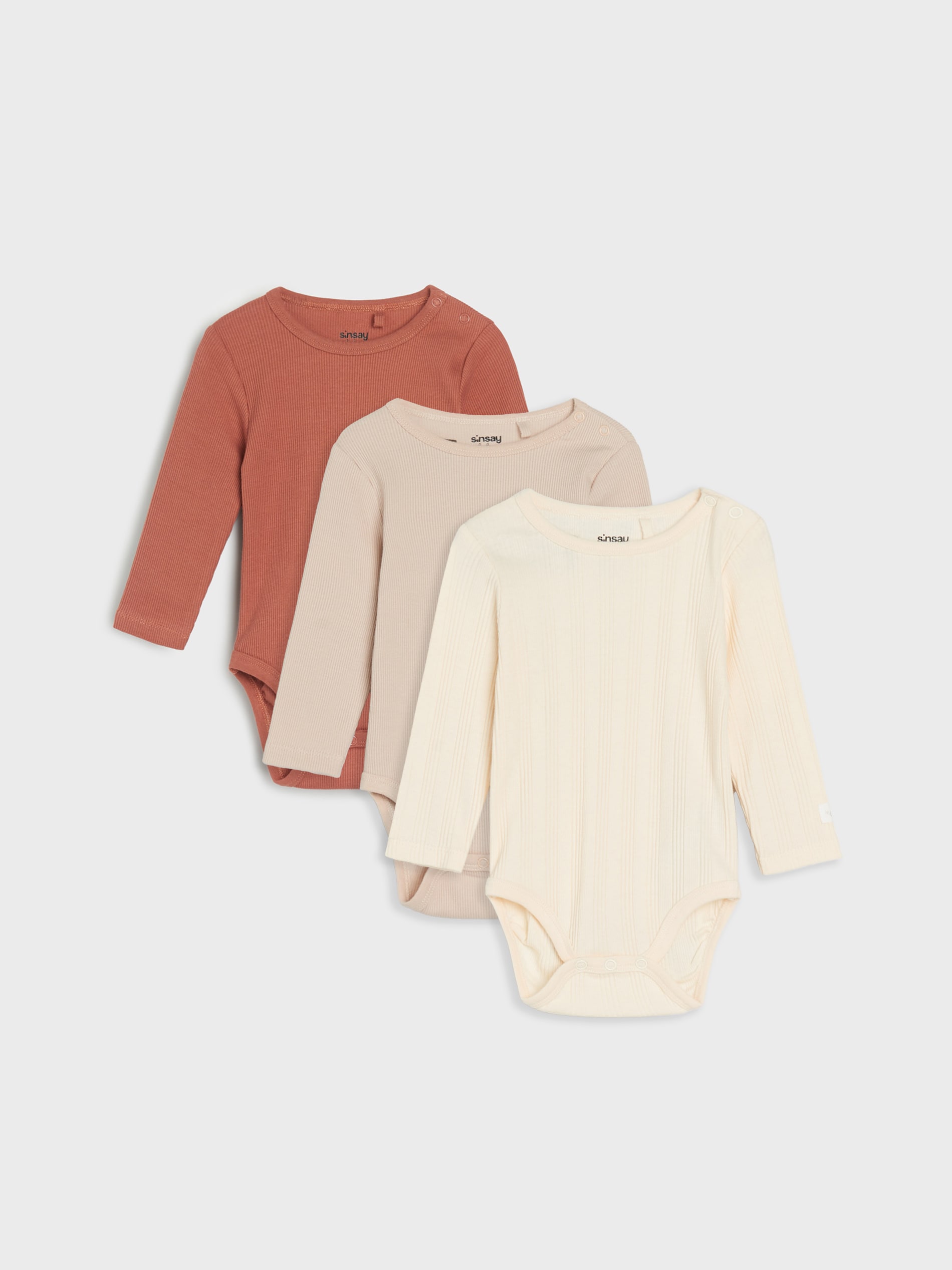 Sinsay - Σετ με 3 κορμάκια - κρεμ φωτογραφία