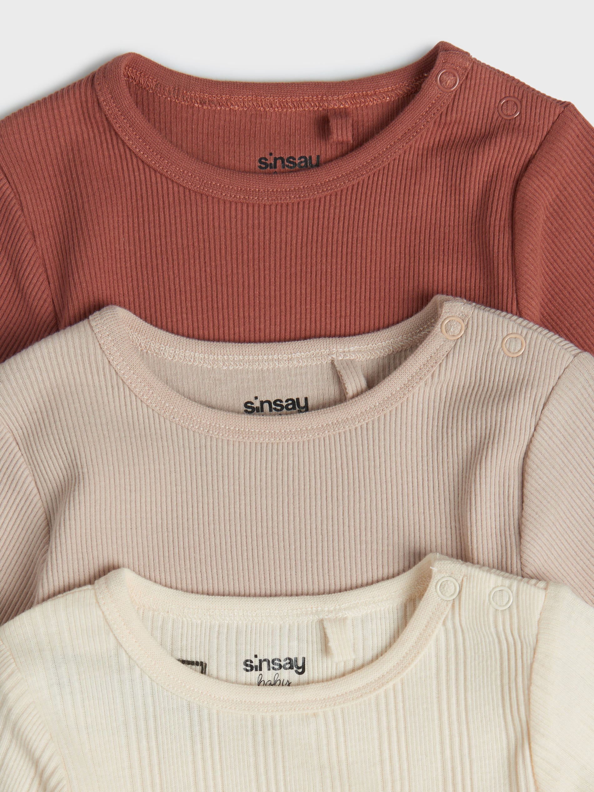 Sinsay - Σετ με 3 κορμάκια - κρεμ φωτογραφία