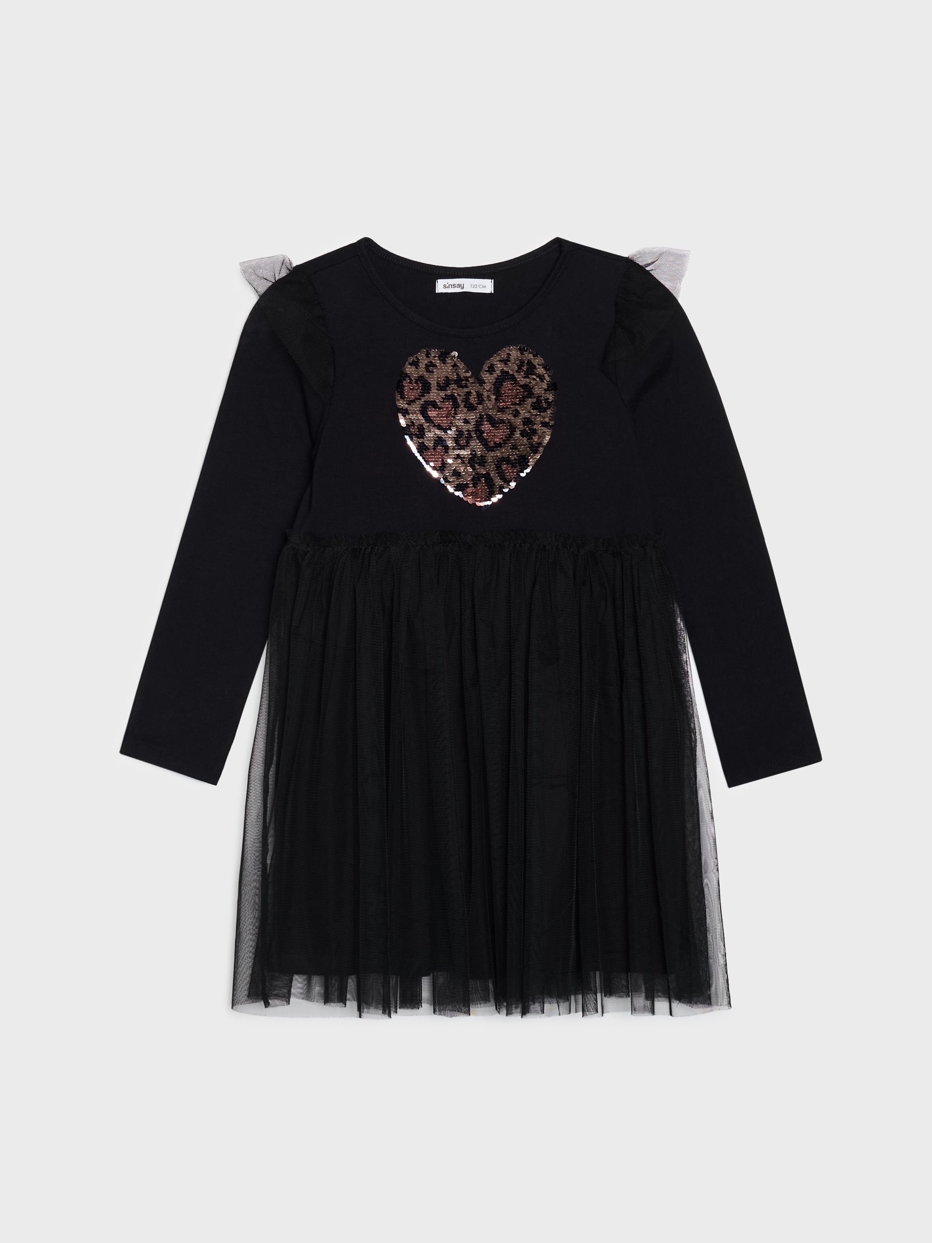 Sinsay - Sukienka mini z połyskującymi cekinami - czarny