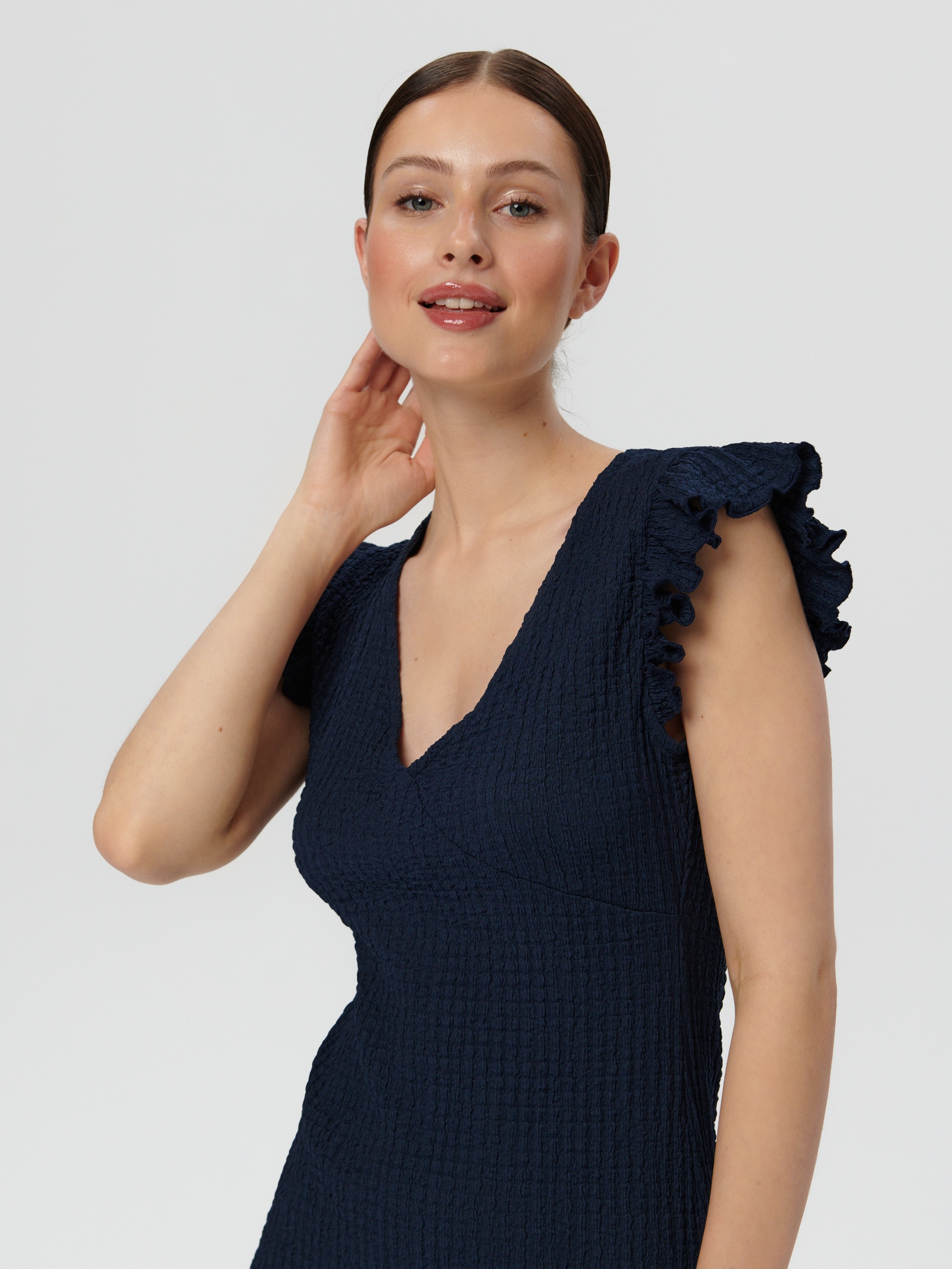 Sinsay - Rochie Mini Cu Volănașe - Bleumarin