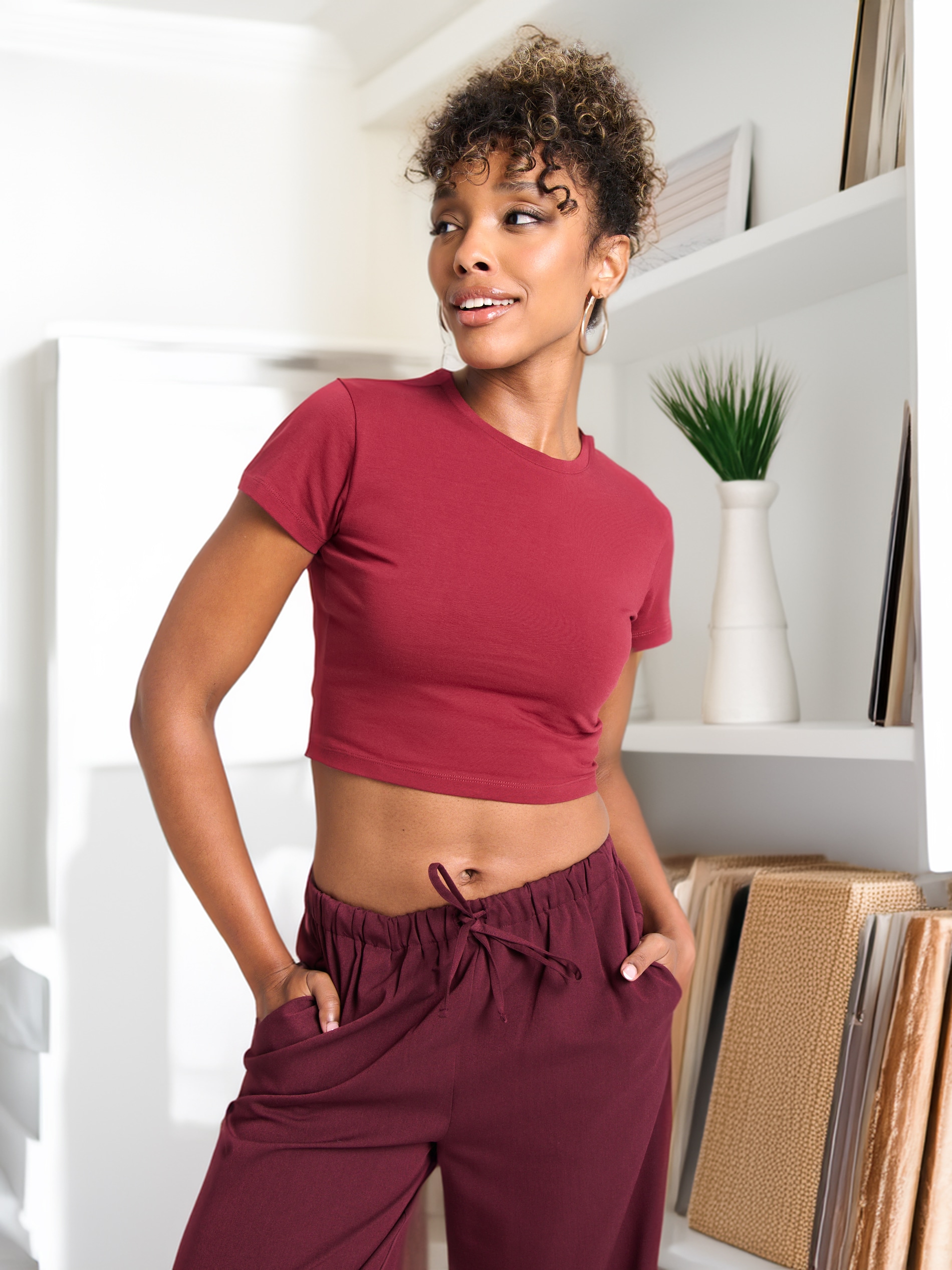 Sinsay - Crop Top - Maroon