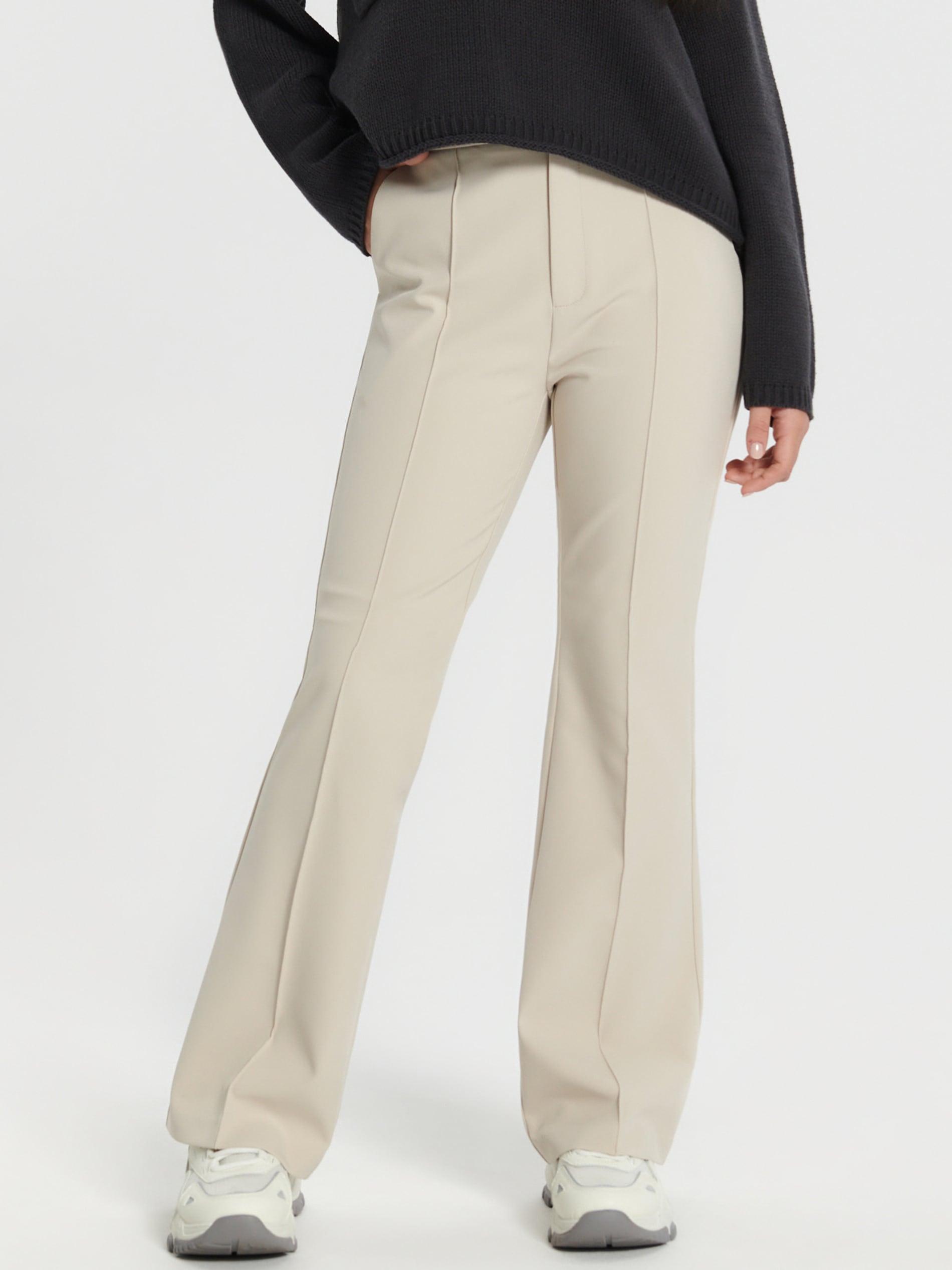 Sinsay - Flare Pantalone - Nude