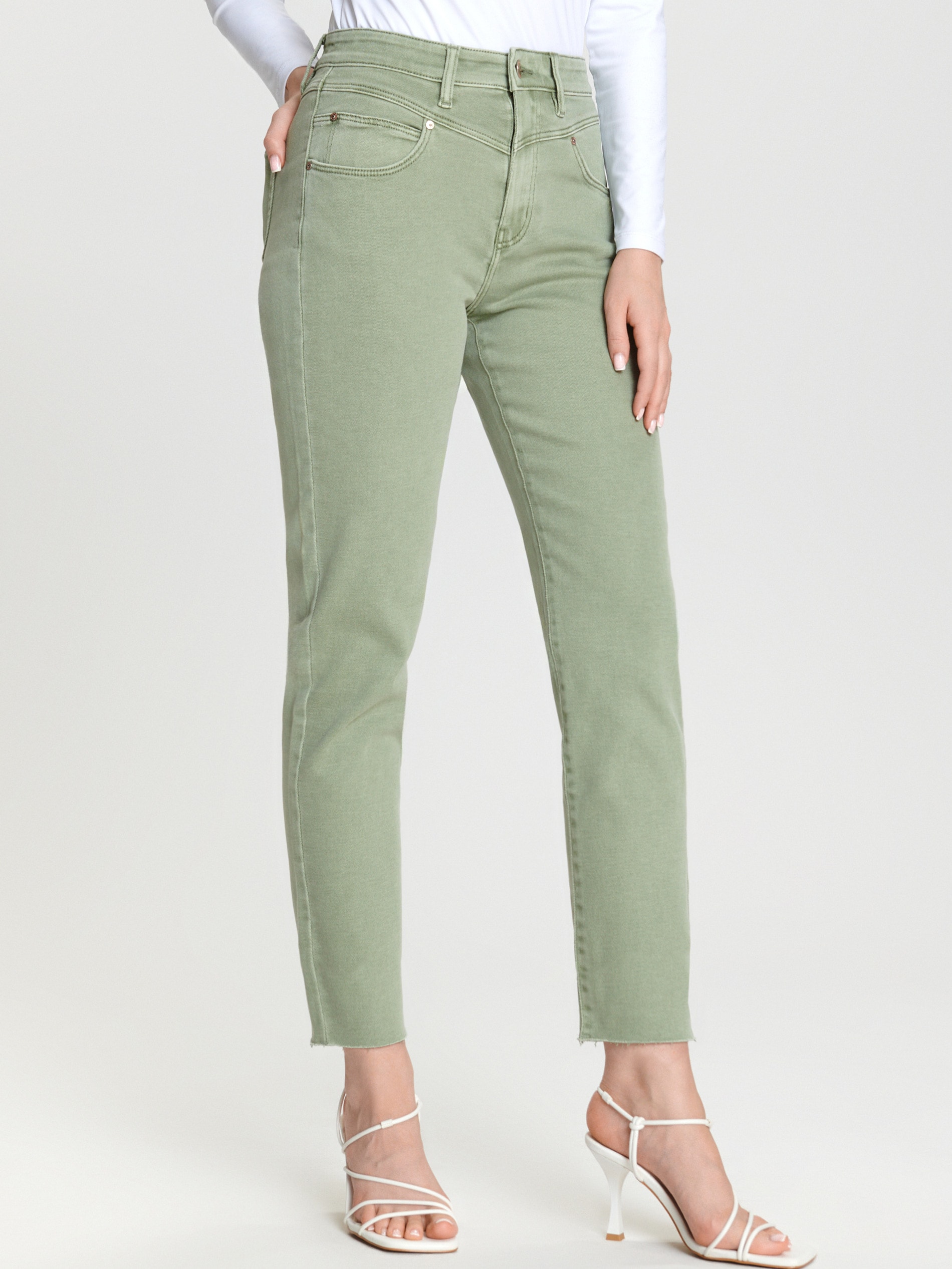 Sinsay - High waist straight farmer - Zöld termék 2. képe