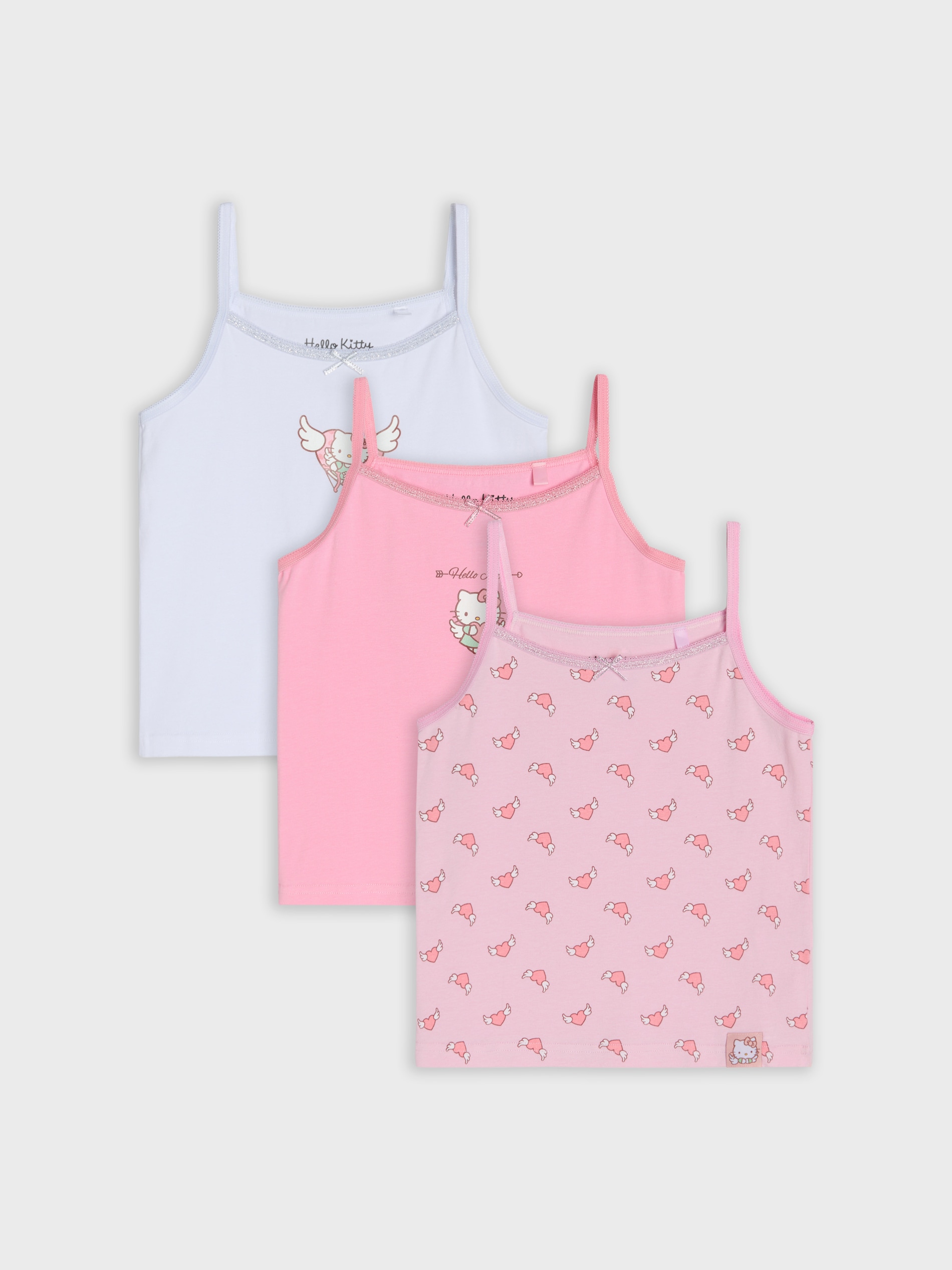 Sinsay - Bawełniane koszulki z nadrukiem 3 pack Hello Kitty - wielobarwny