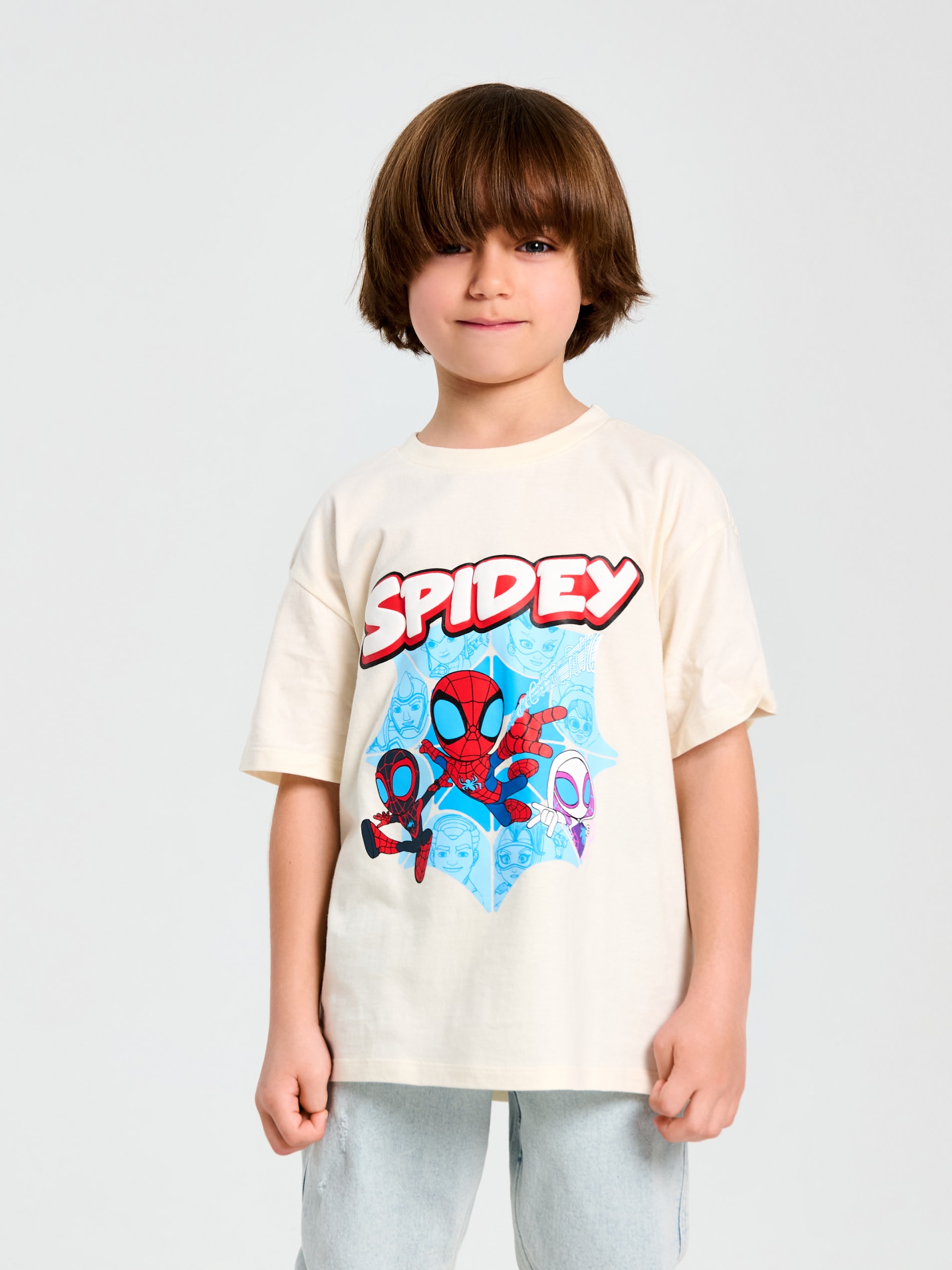 Sinsay - Koszulka Spider-Man - kremowy