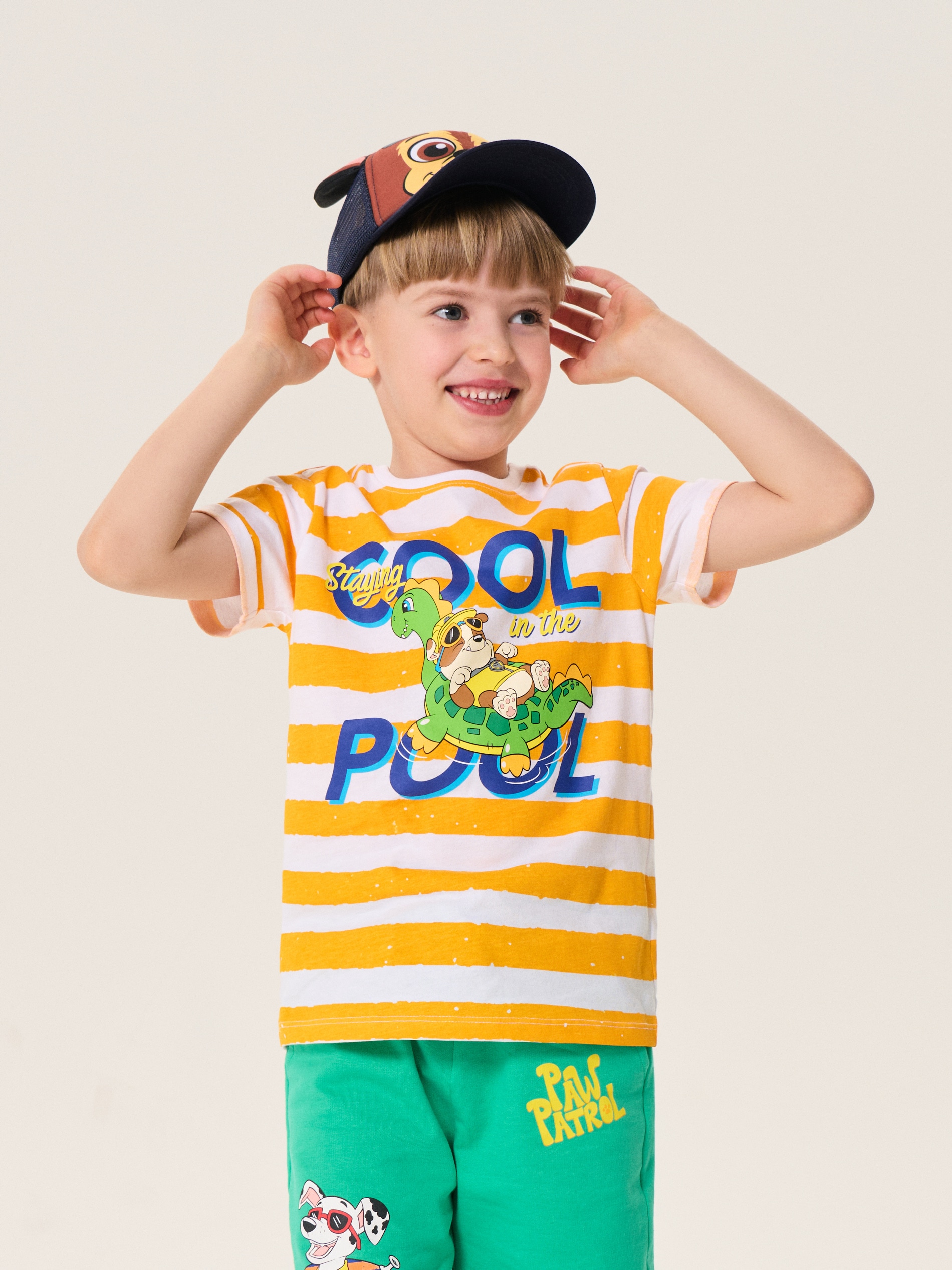 Sinsay - Koszulka w paski z kolorowym nadrukiem PAW Patrol - biały
