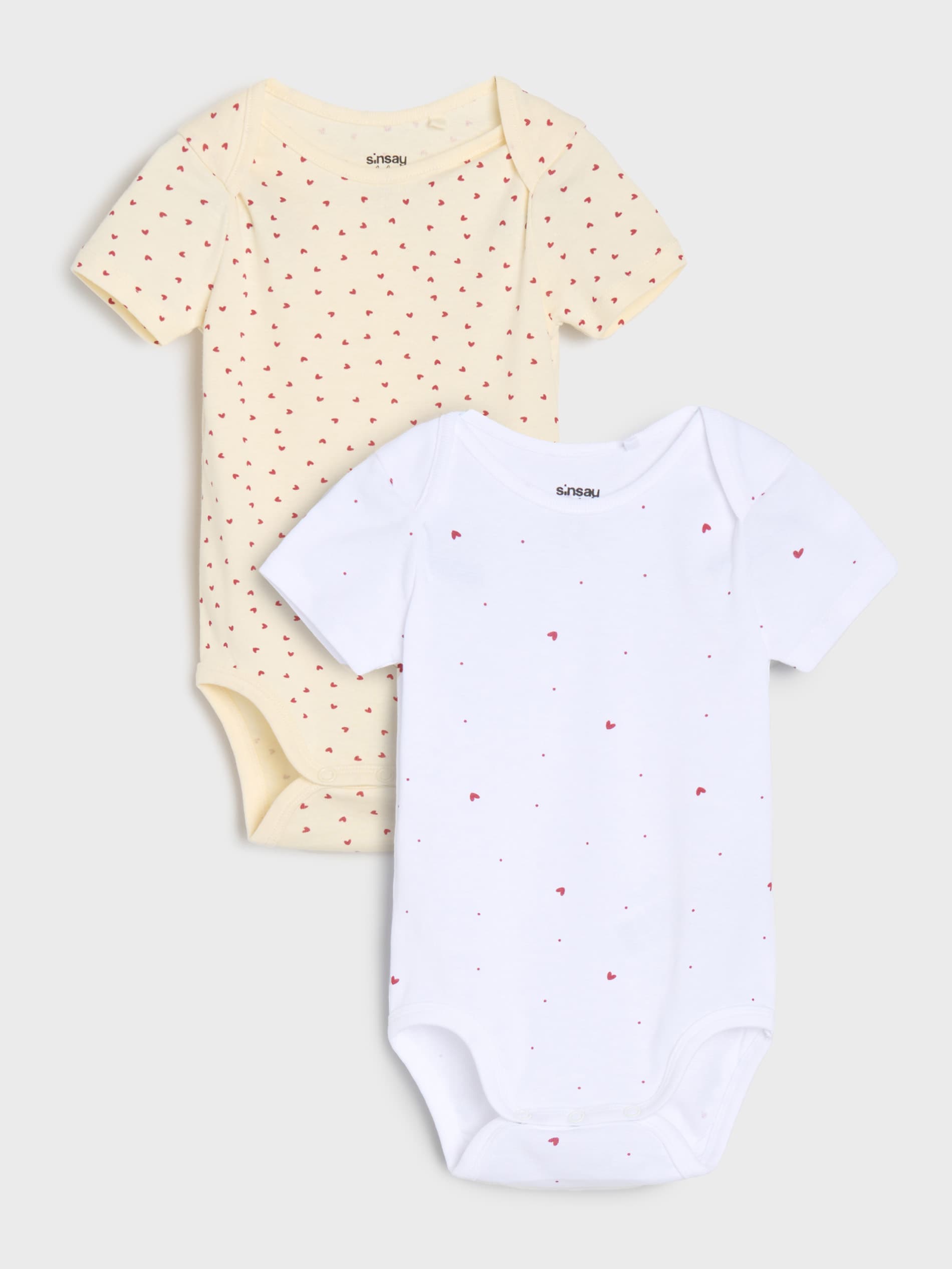 Sinsay - Body w serduszka 2 pack - biały