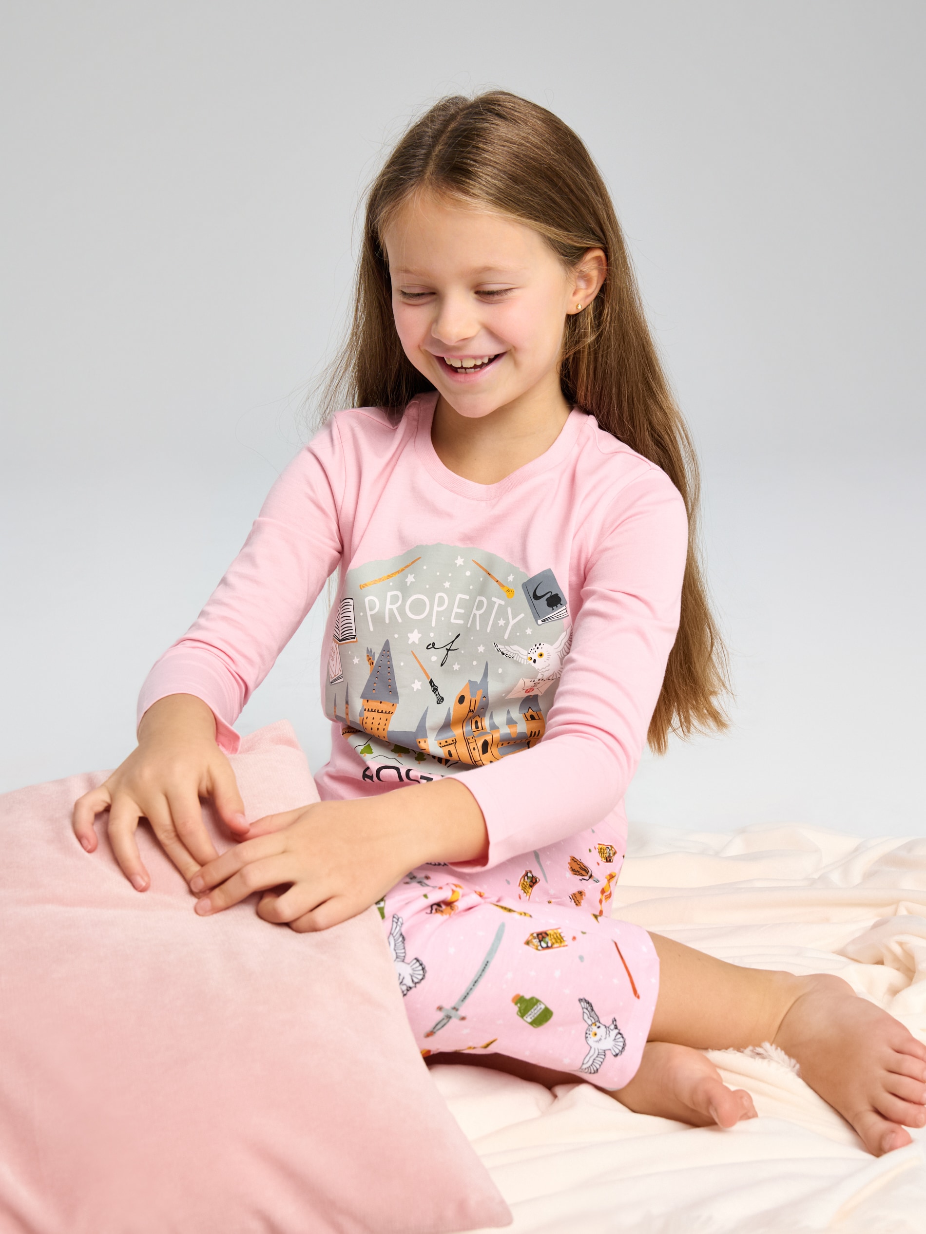 Sinsay - Pijama Din Două Piese Harry Potter - Roz-pastel