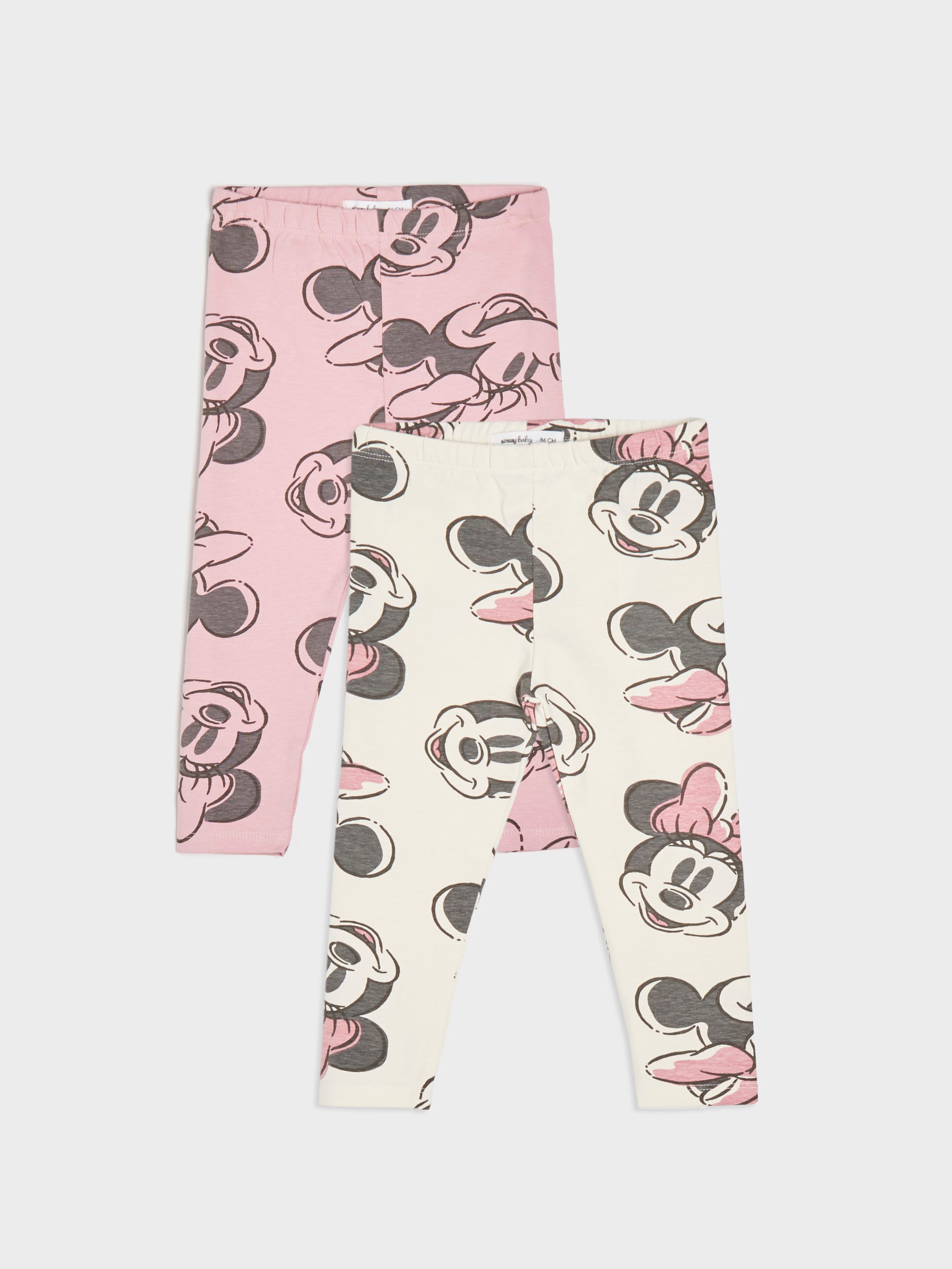 Sinsay - Set De 2 Perechi De Colanți Minnie Mouse - Crem