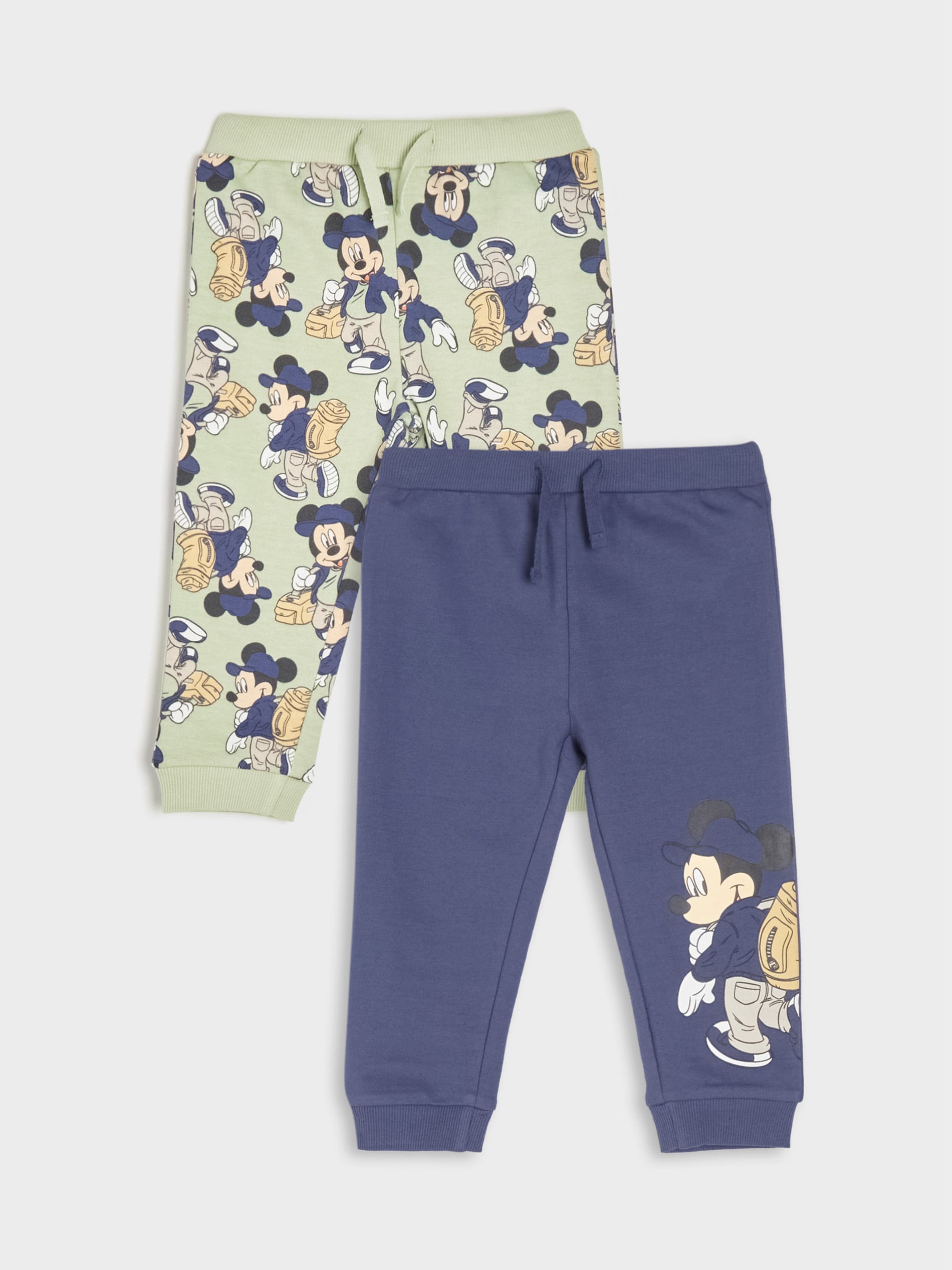 Sinsay - Set De 2 Perechi De Pantaloni Sport Mouse Mickey - Verde-oliv Deschis