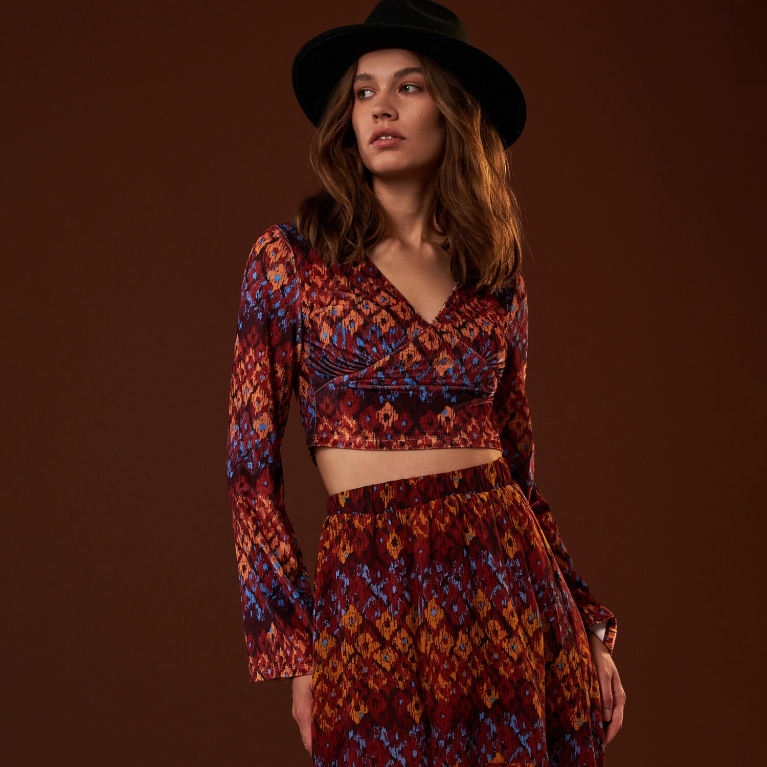Sinsay - Mintás crop top - Többszínű akciós termékkép 1