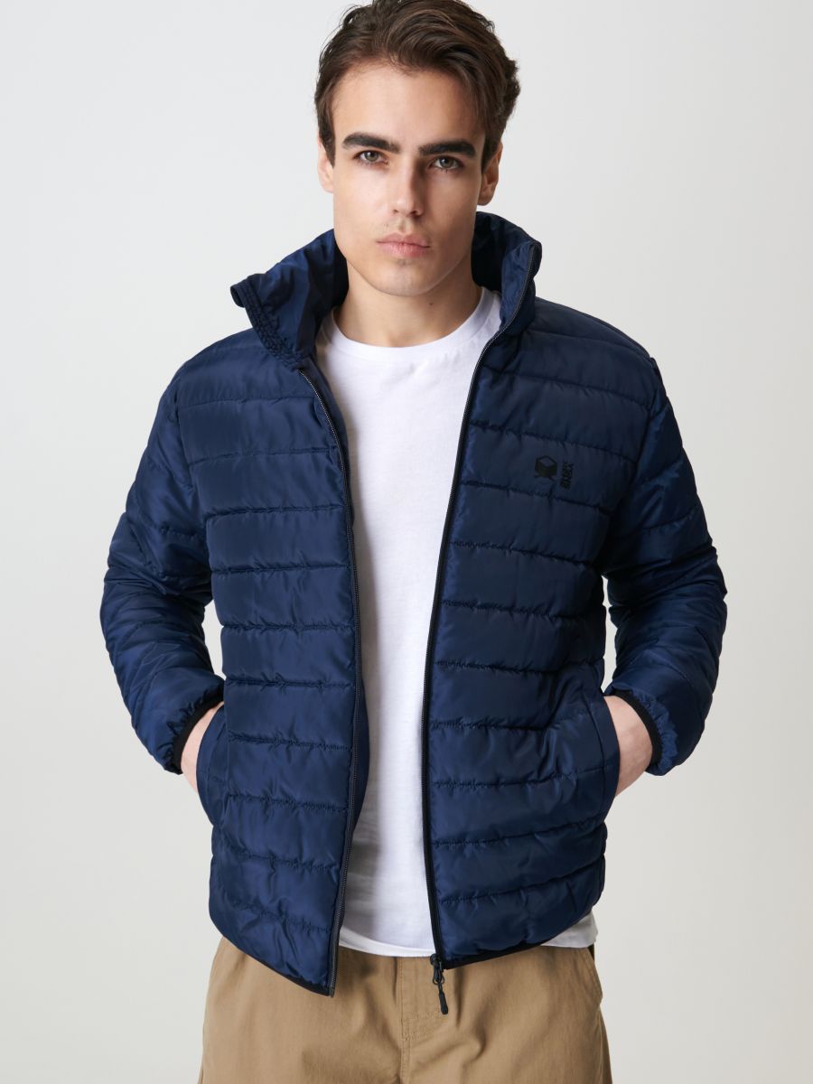 Quilted jacket - navy - SINSAY