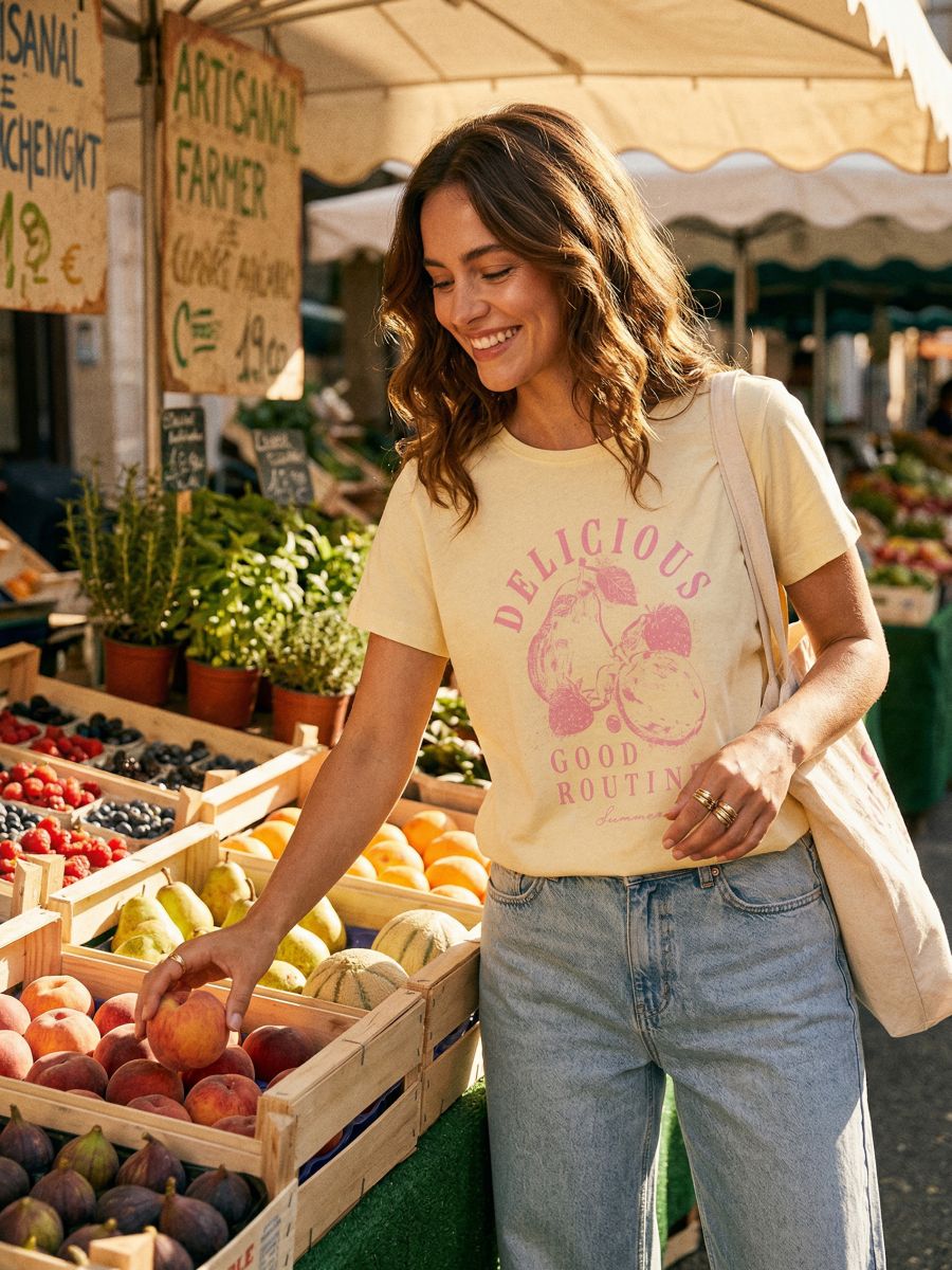 Tricou din bumbac cu imprimeu - galben - SINSAY