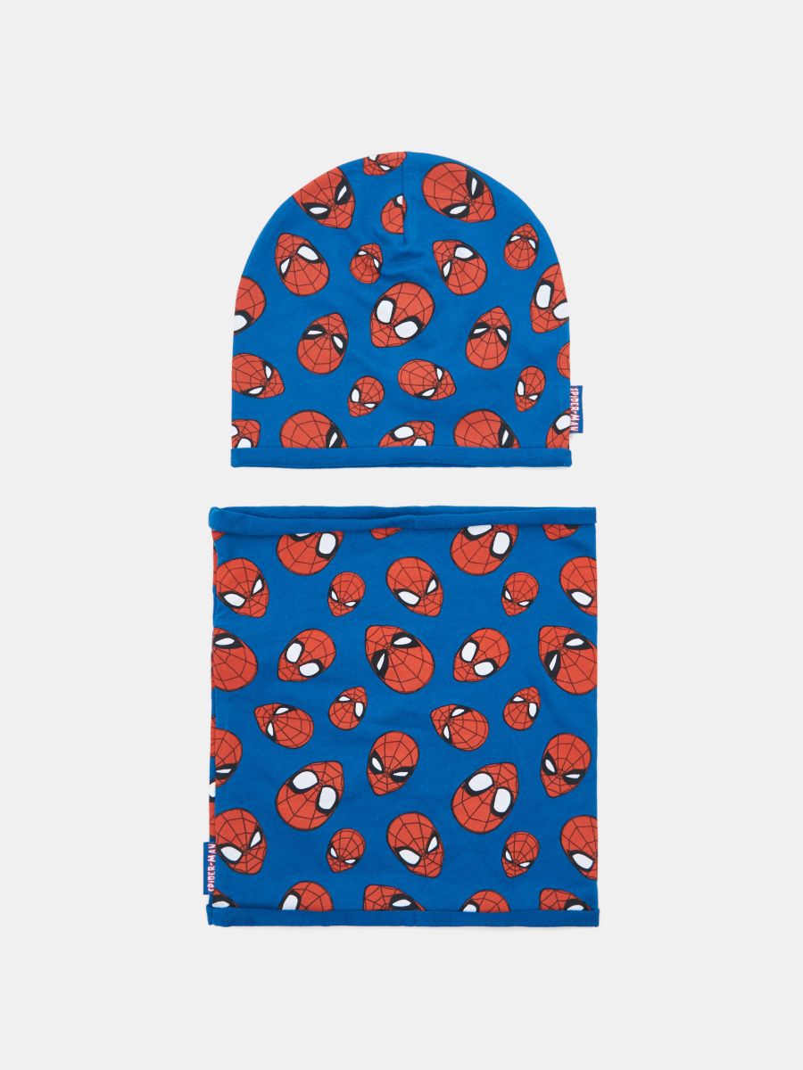 Zestaw: czapka i komin z nadrukiem Spider-Man - granatowy - SINSAY