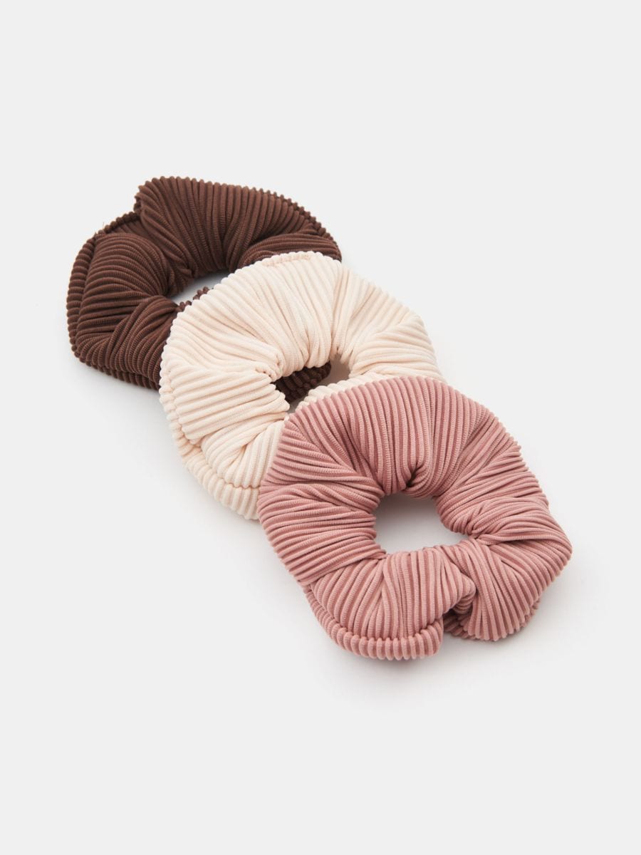 Prążkowane gumki do włosów 3 pack - wielobarwny - SINSAY