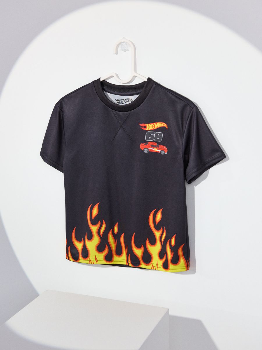 Koszulka Hot Wheels - czarny - SINSAY