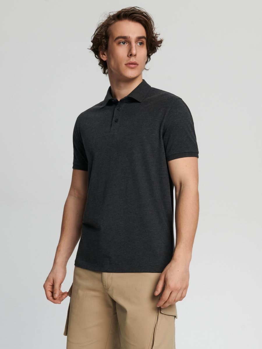 Polo shirt - dark grey - SINSAY