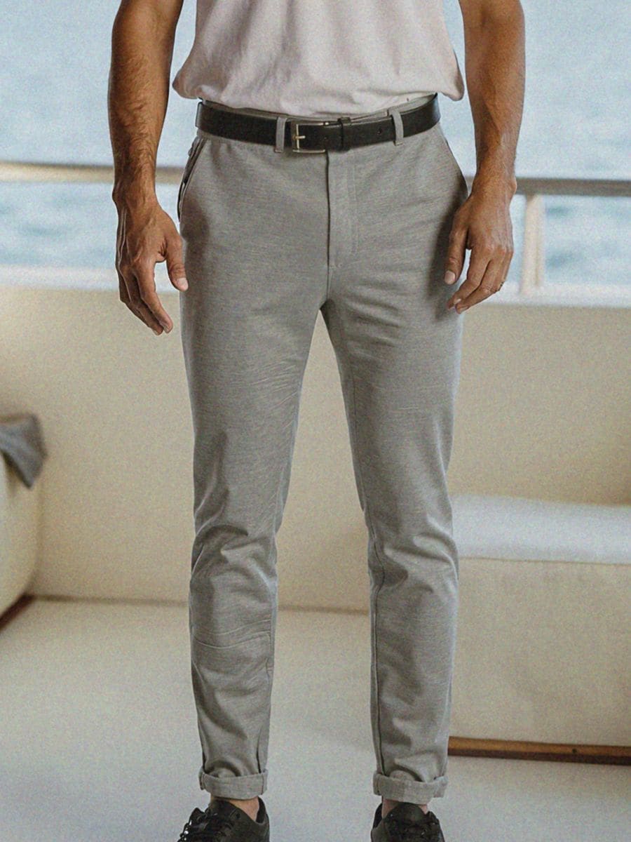 Pantaloni eleganți - gri deschis - SINSAY