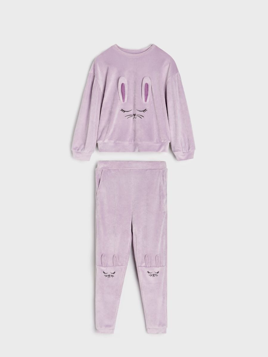 Komplet: bluza i spodnie - fioletowy - SINSAY
