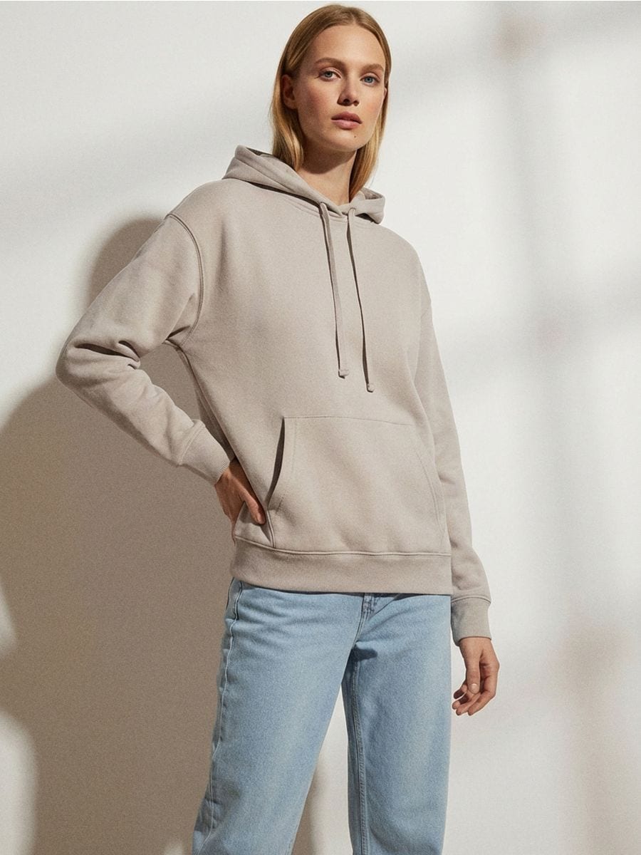 Kapuutsiga pusa langenud õlajoonega - liivakarva - SINSAY