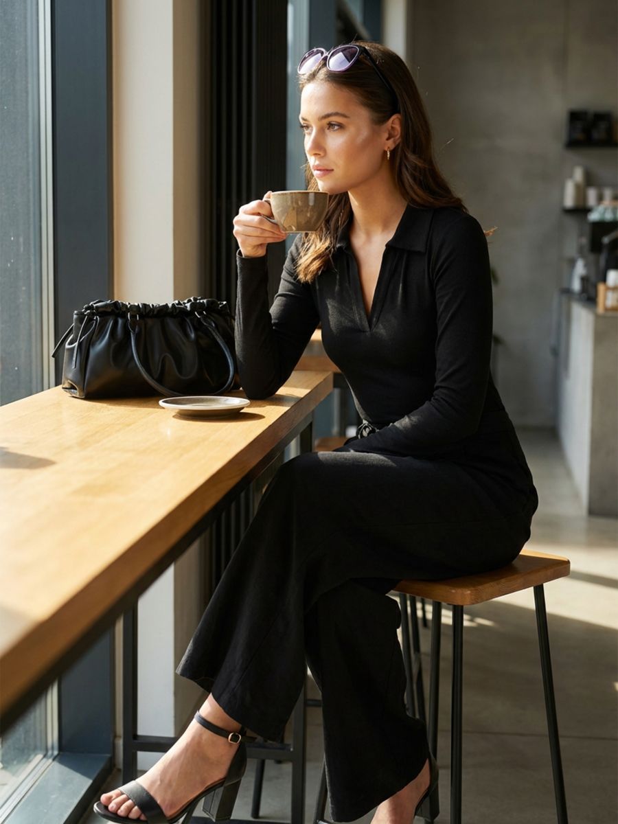 Σώμα με μείγμα από βισκόζη - μαυρο - SINSAY