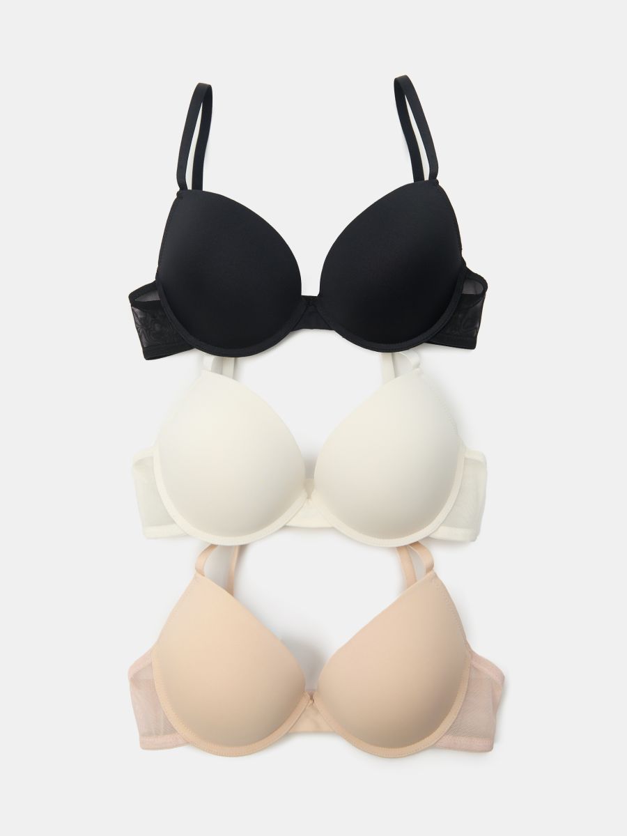 Бюстгальтер пуш-ап 3 pack - різнобарвний - SINSAY