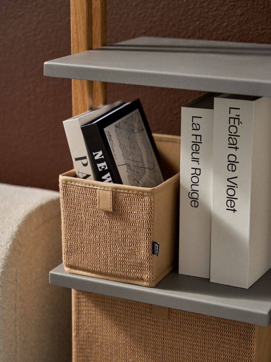 Кошик для зберігання з плетеним фронтом - коричневий - SINSAY