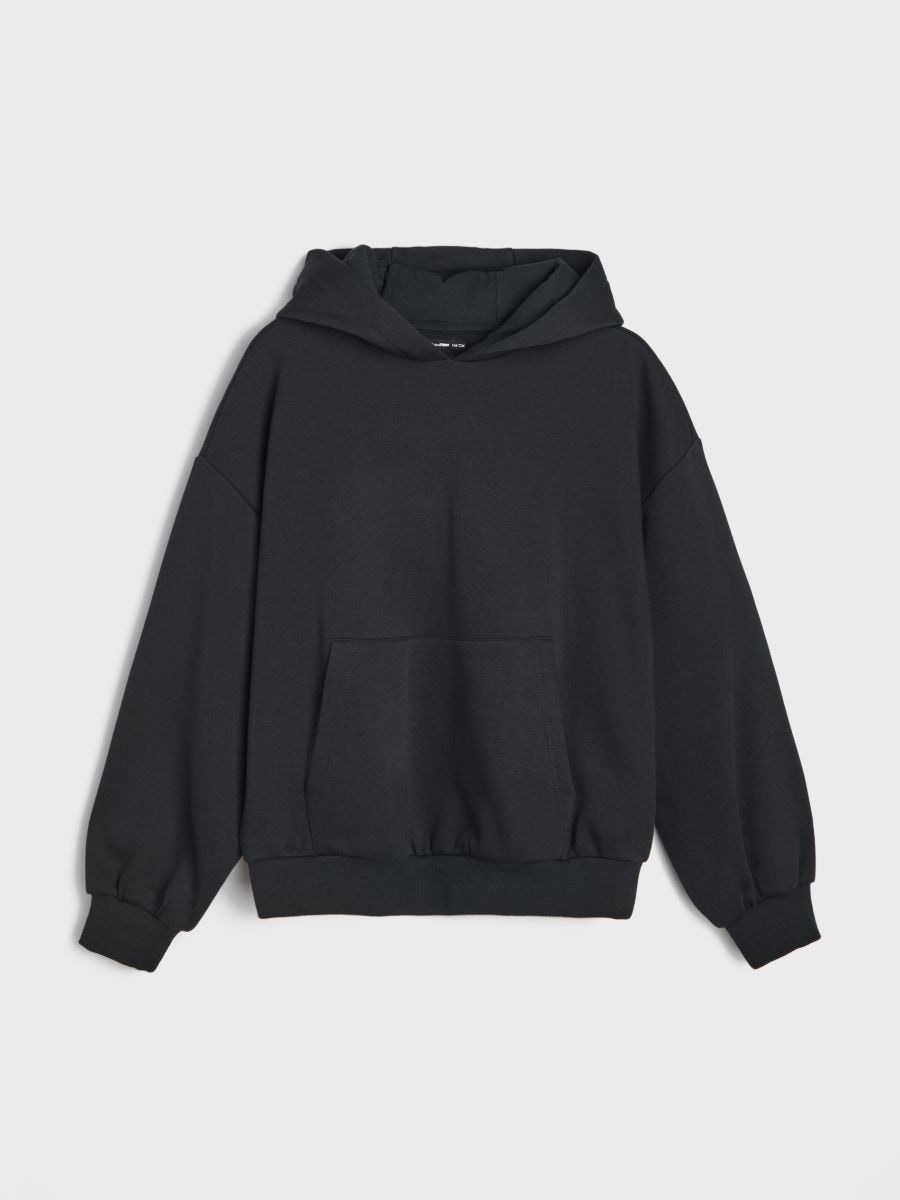 Bluza hoodie z bawełną - czarny - SINSAY