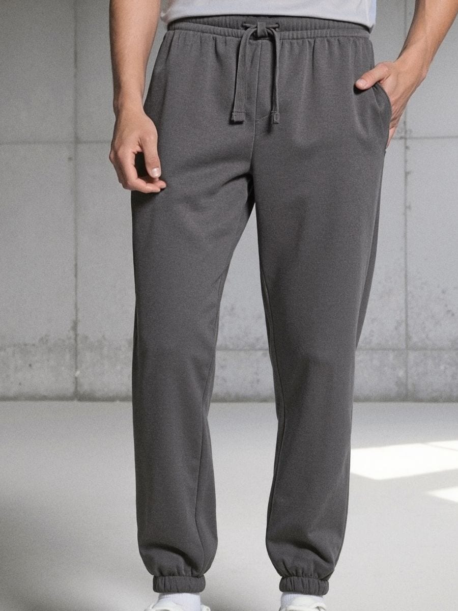 Pantaloni de trening cu manșete - gri-închis - SINSAY