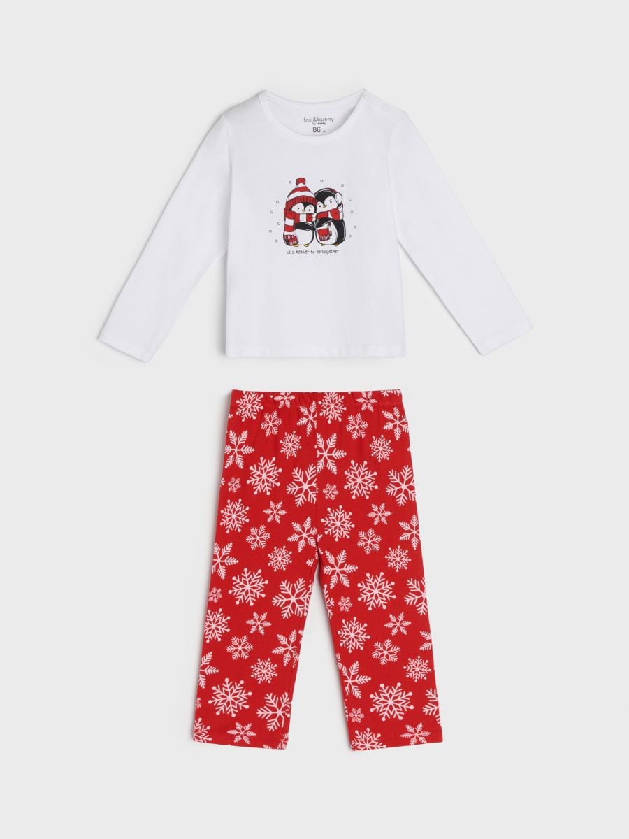 Pyjama set with print - red - SINSAY