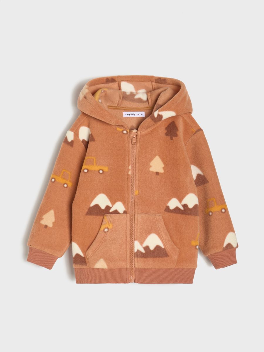 Bluza hoodie ze wzorkiem - brązowy - SINSAY