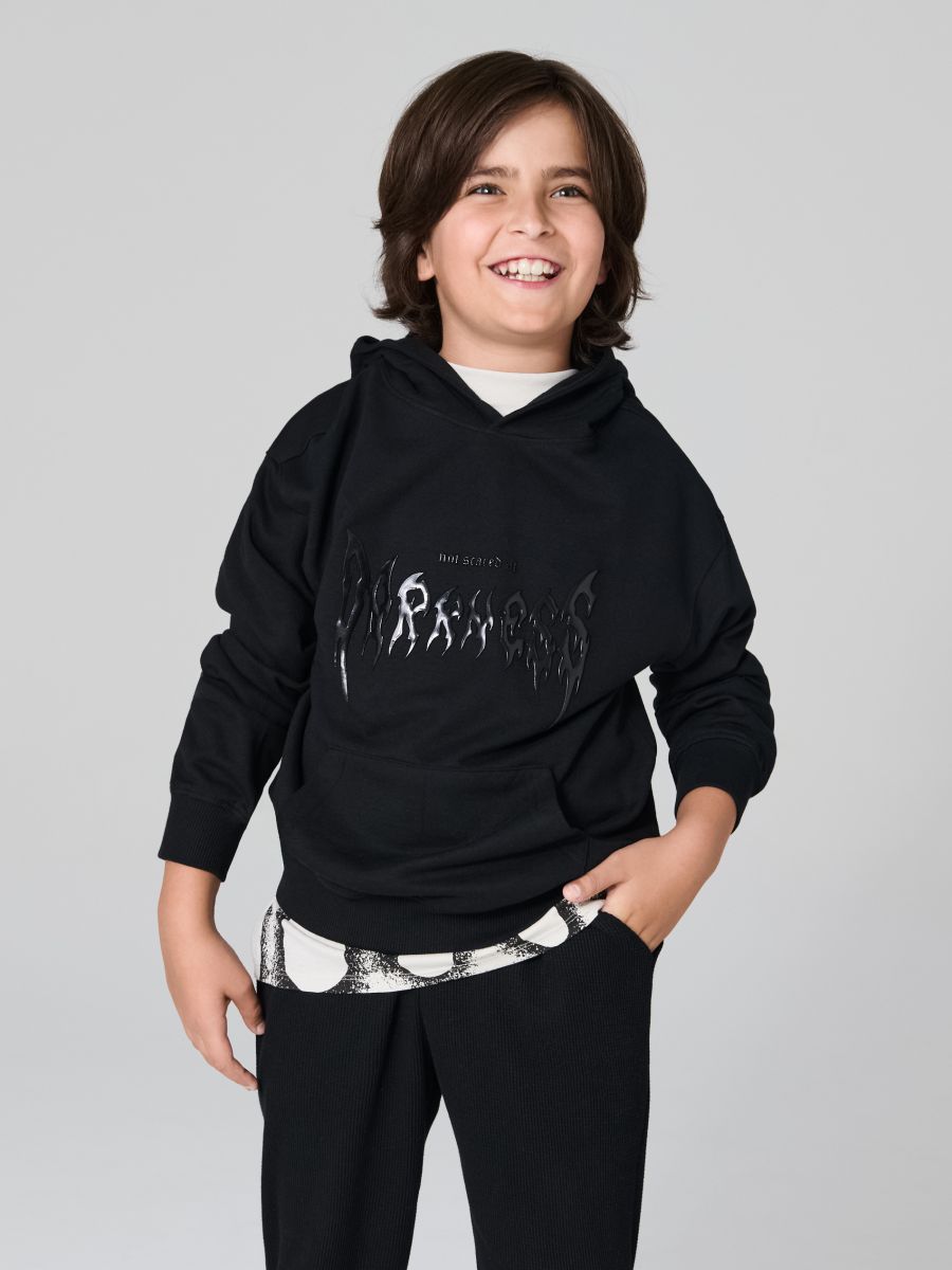 Bluza z kapturem - czarny - SINSAY