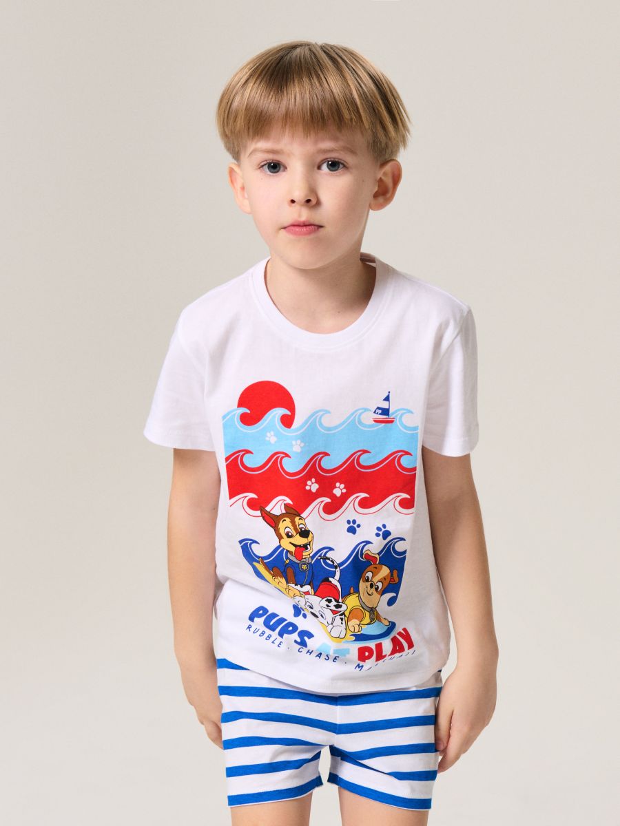 Dvoudílné bavlněné pyžamo PAW Patrol - bílá - SINSAY
