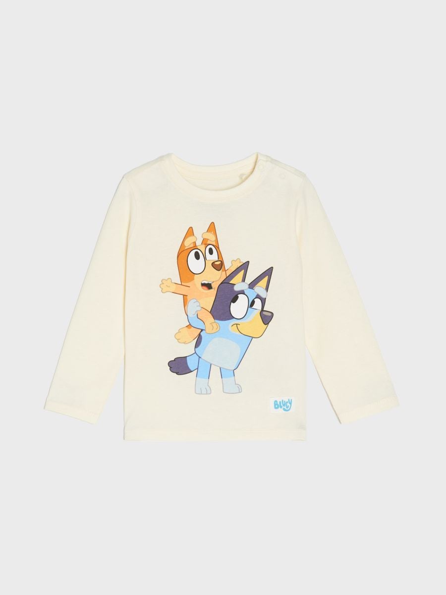 Majica z dolgimi rokavi Bluey - krema - SINSAY