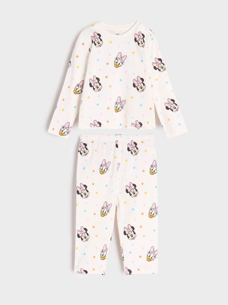 Pijama din două piese Mickey Mouse - crem - SINSAY